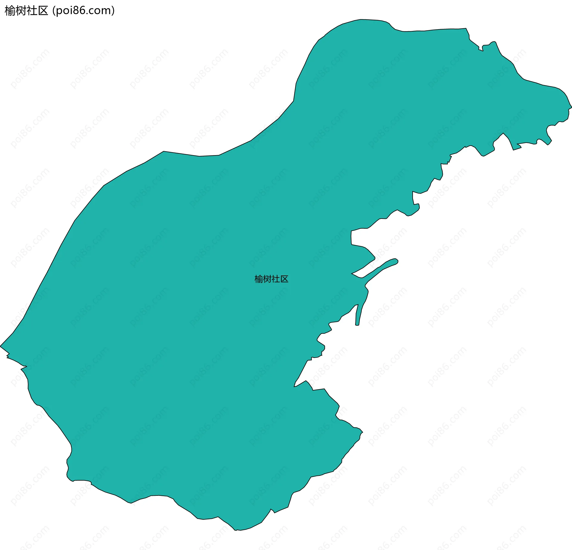 榆树社区边界地图