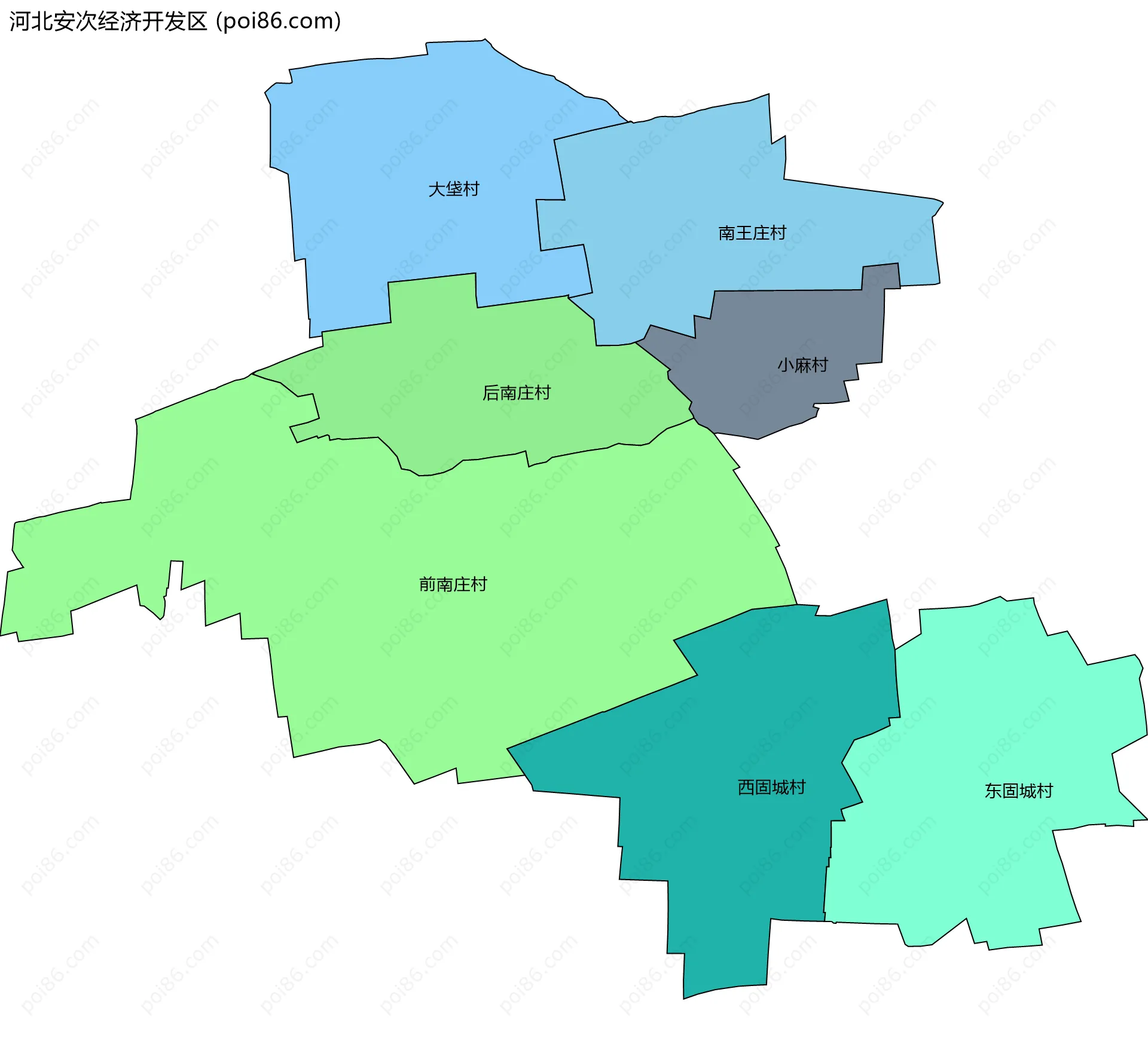 河北安次经济开发区边界地图(五级行政区划)