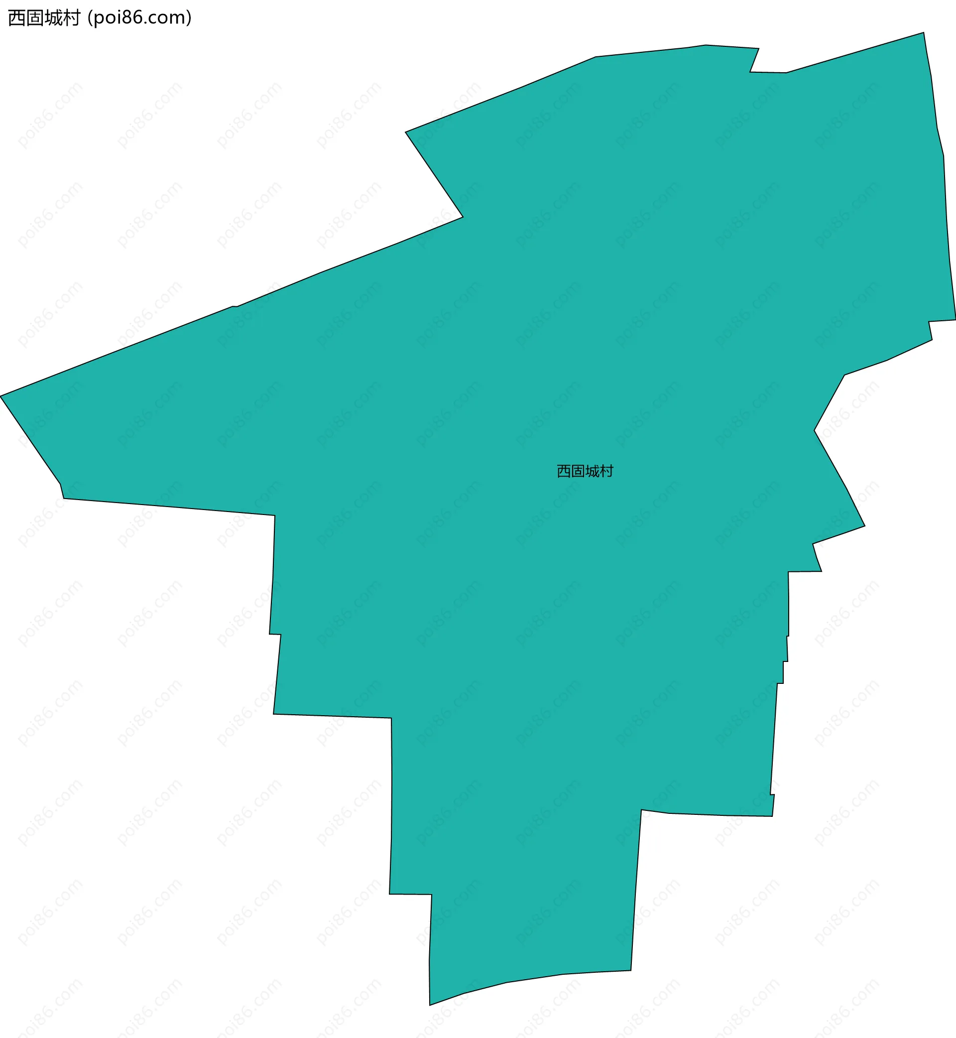 西固城村边界地图