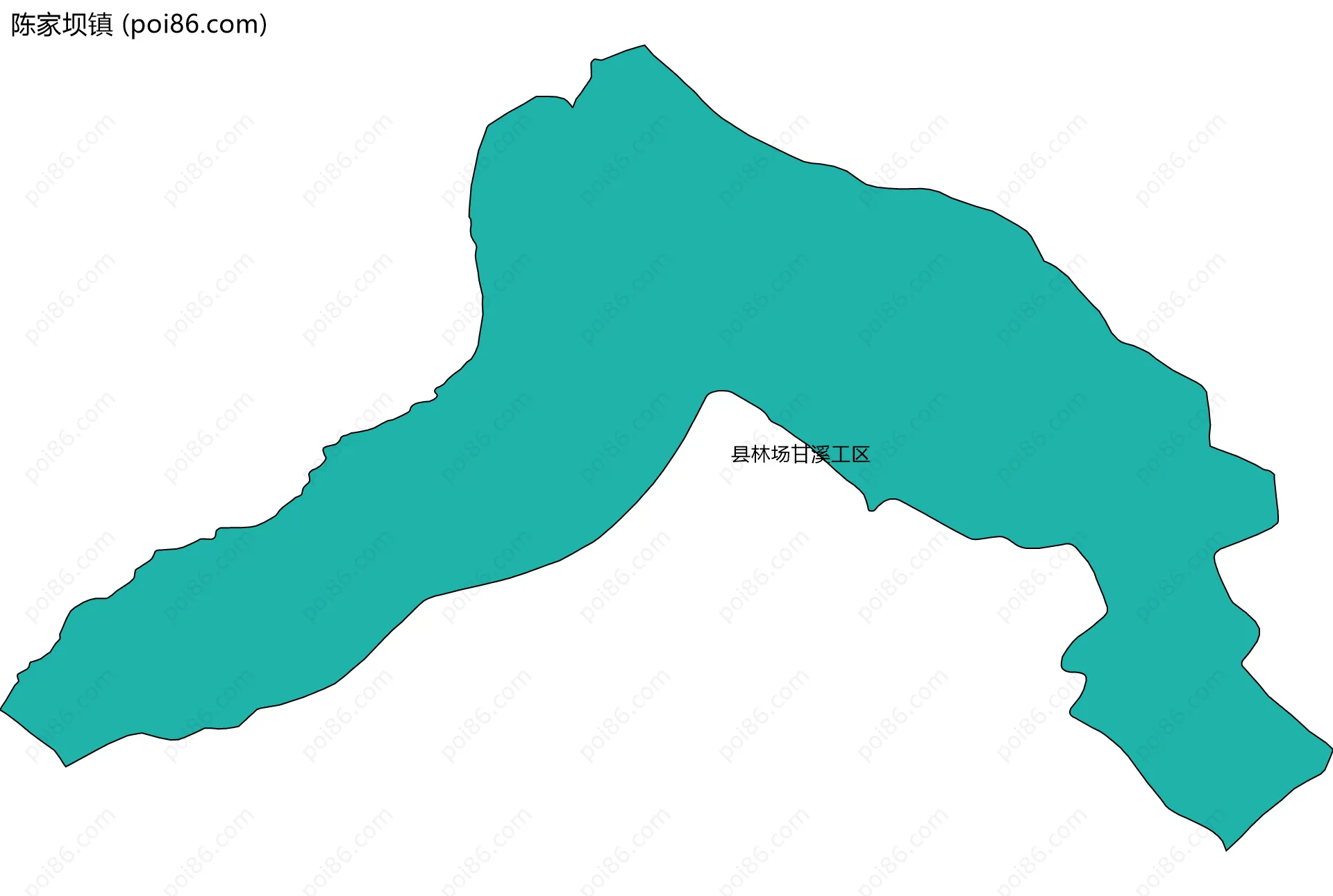 陈家坝镇边界地图(五级行政区划)
