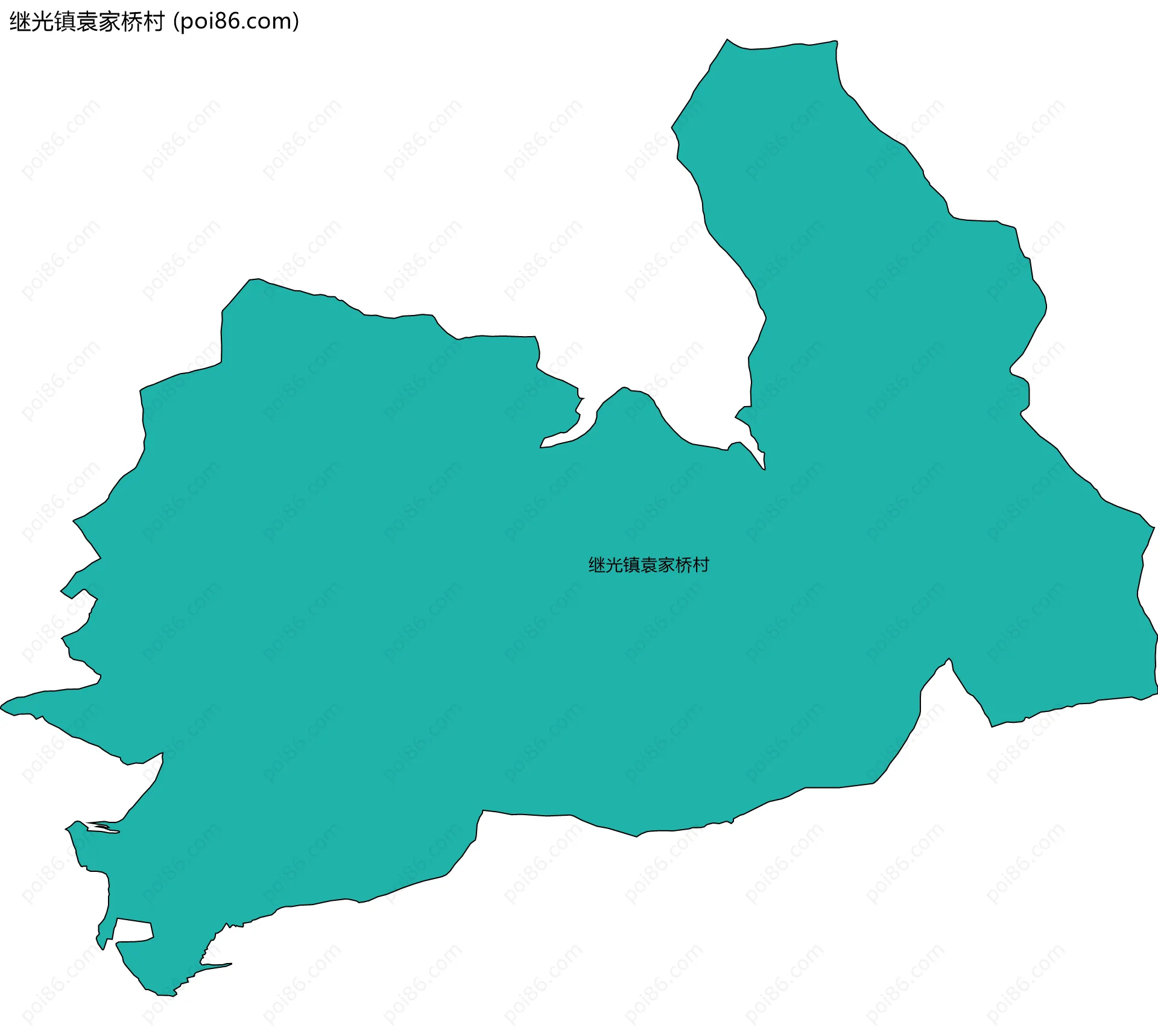 继光镇袁家桥村边界地图