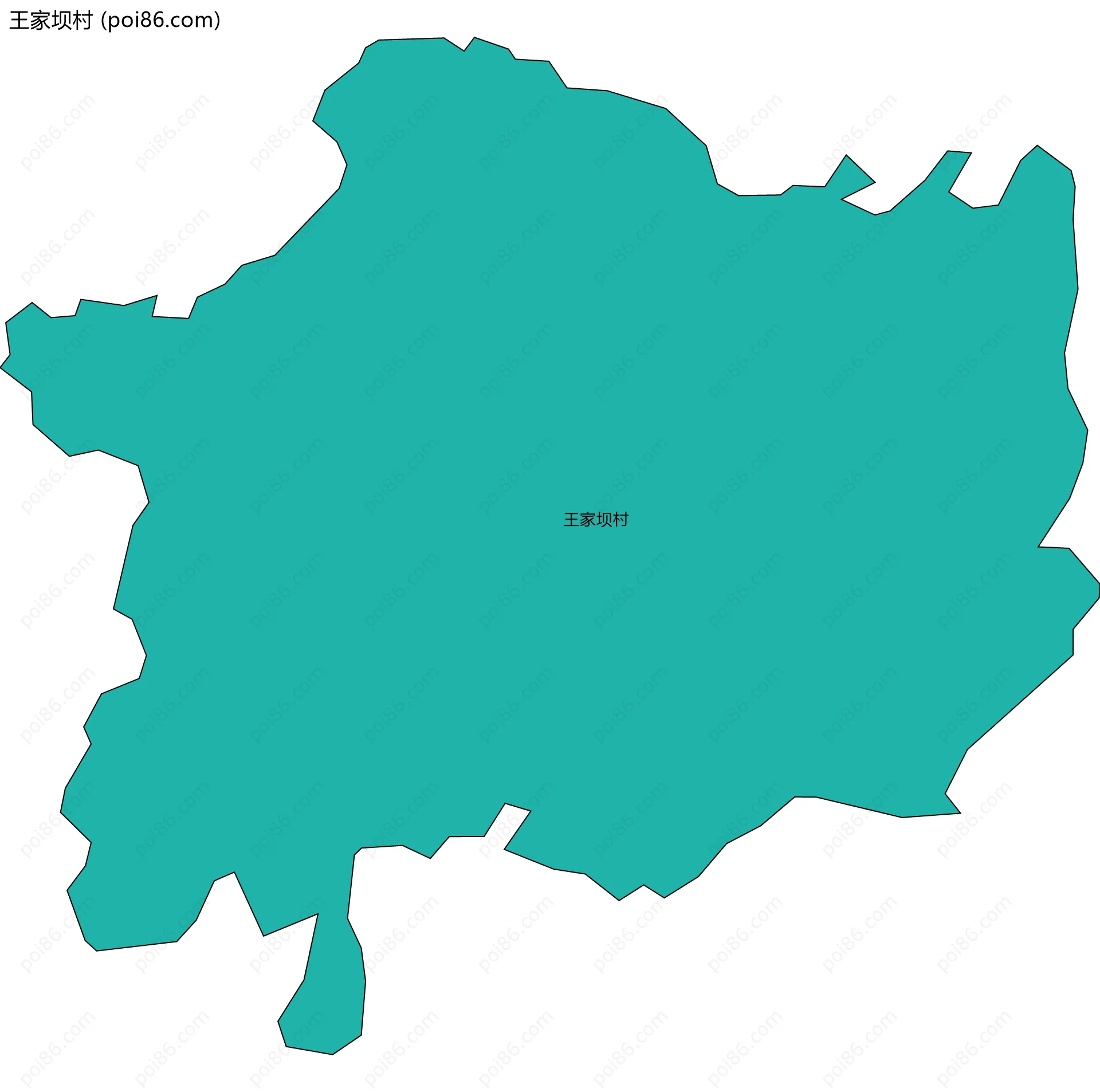 王家坝村边界地图