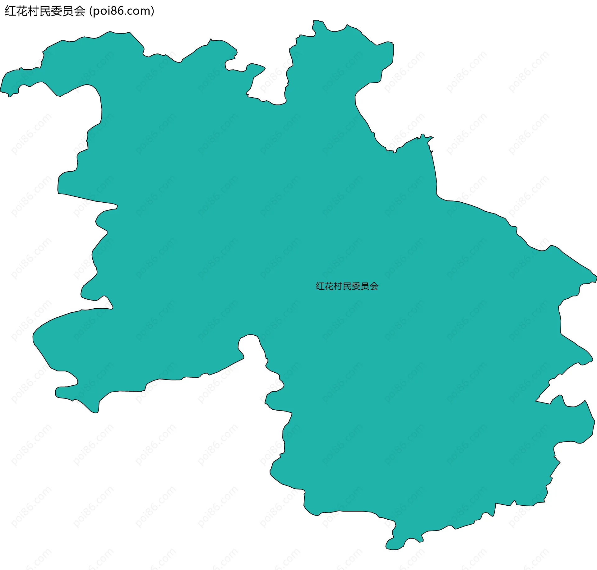 红花村民委员会边界地图