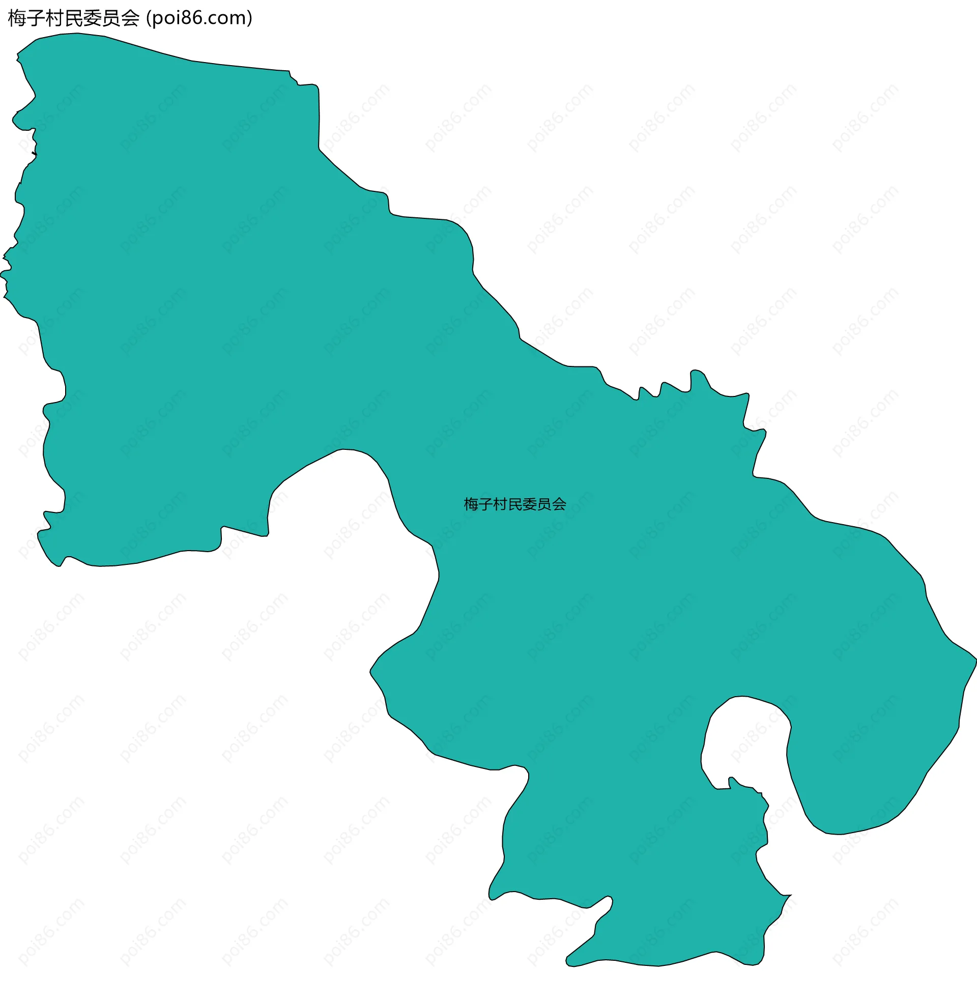 梅子村民委员会边界地图