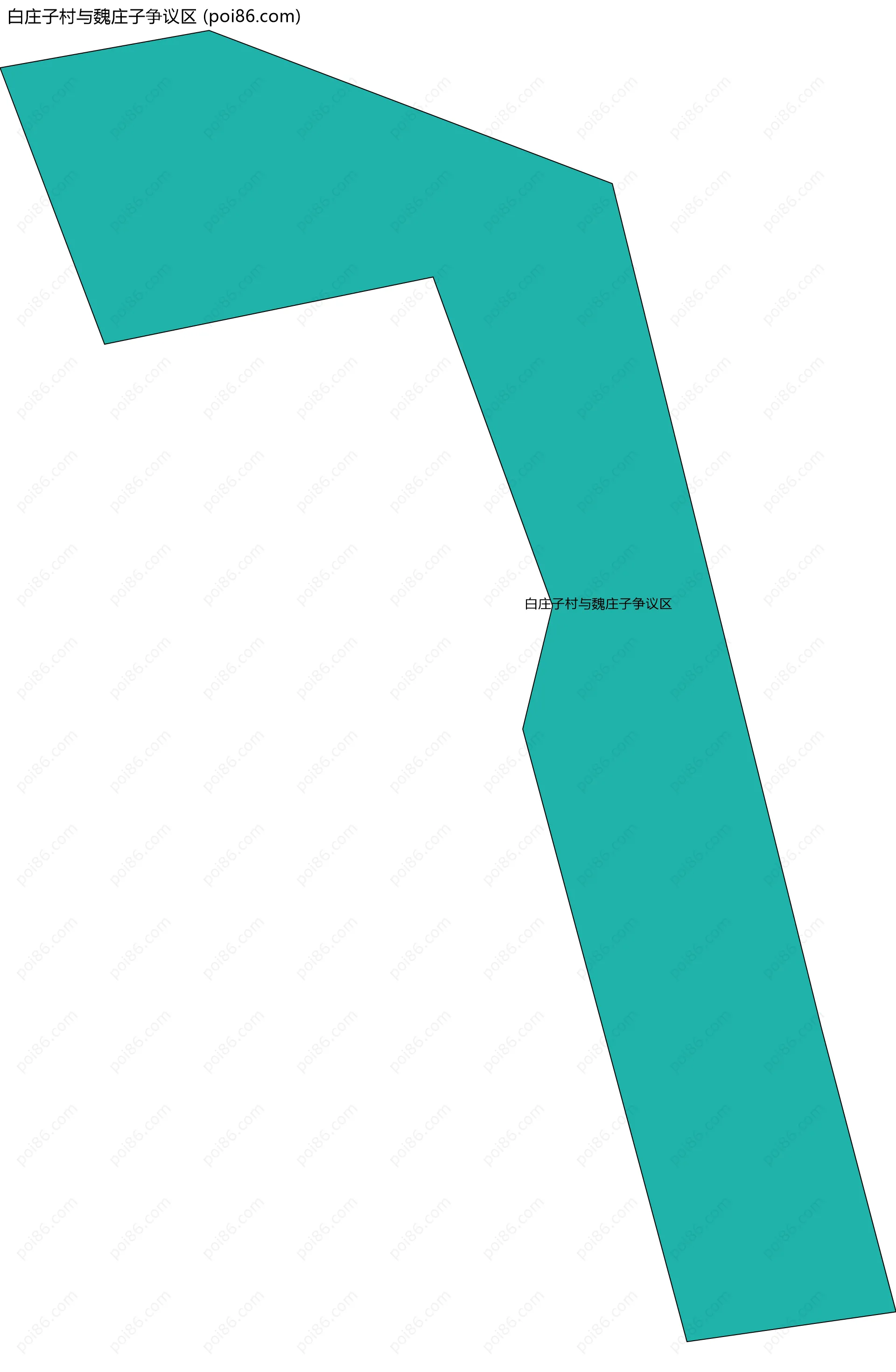 白庄子村与魏庄子争议区边界地图(五级行政区划)