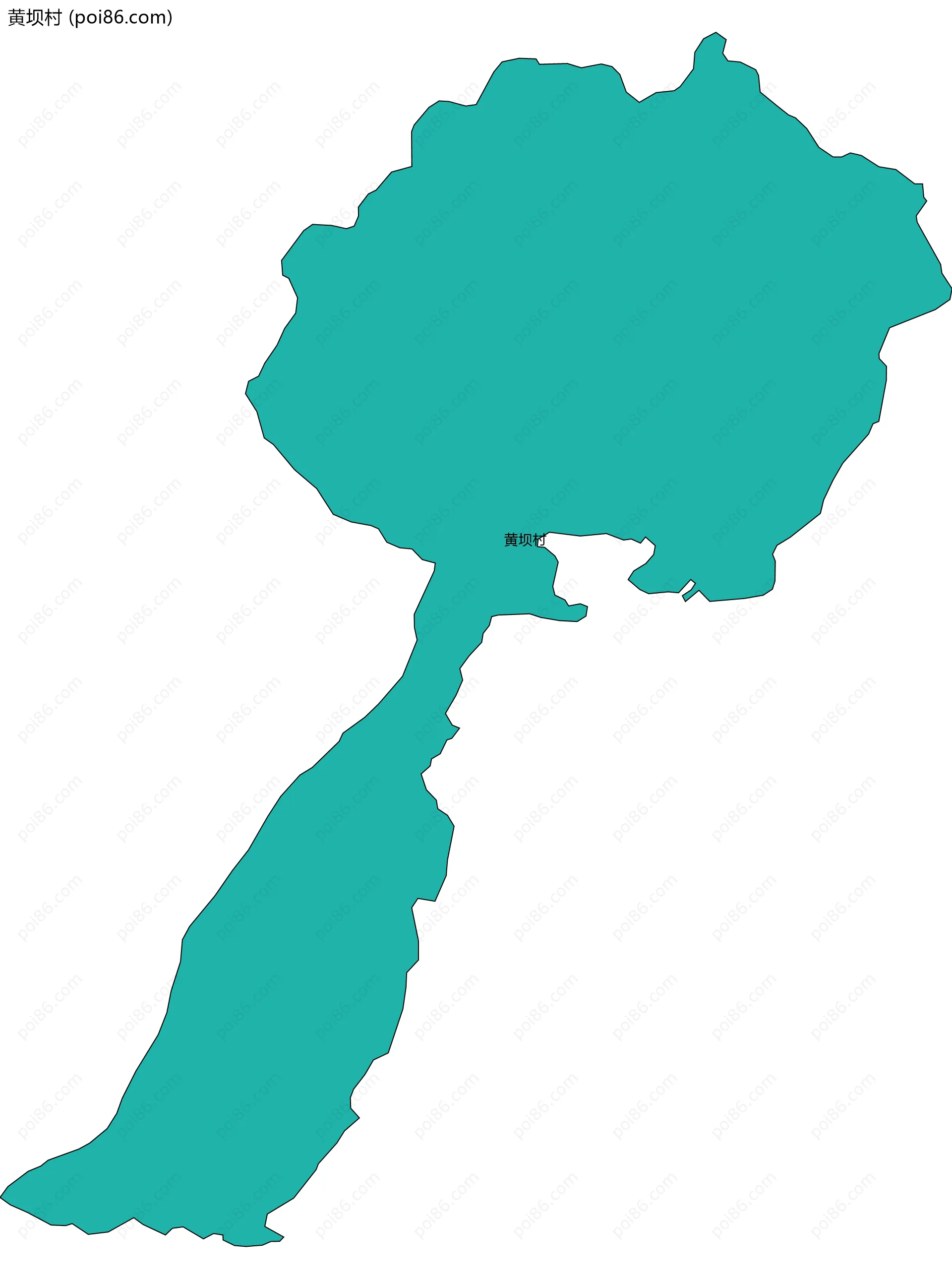 黄坝村边界地图