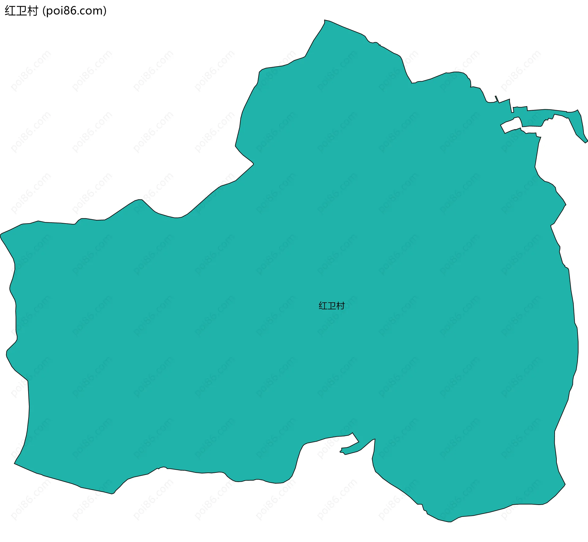 红卫村边界地图
