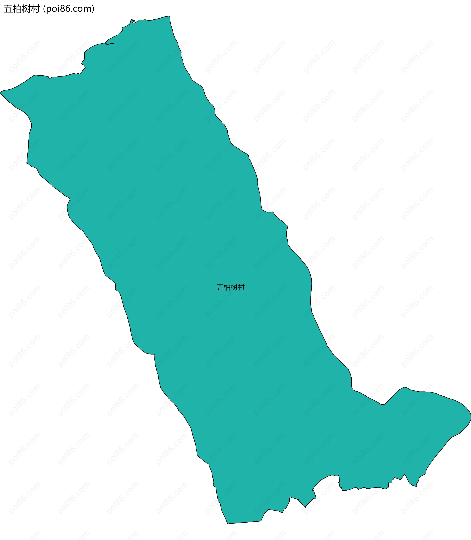 五柏树村边界地图