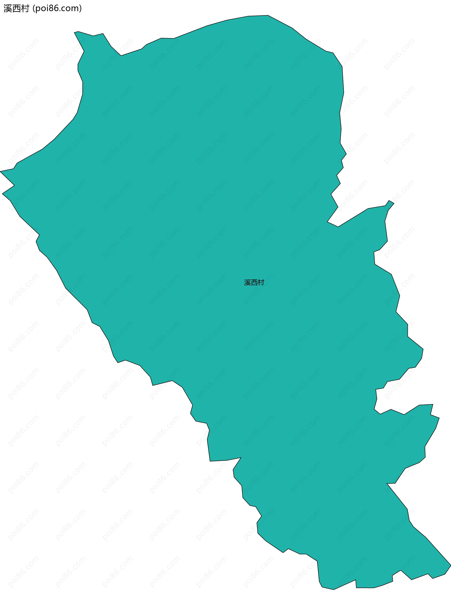 溪西村边界地图