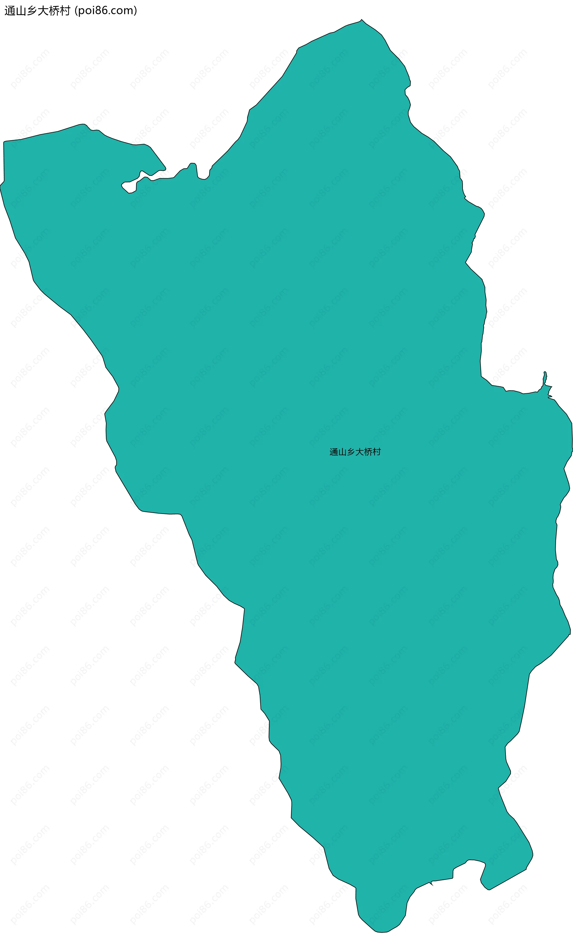 通山乡大桥村边界地图