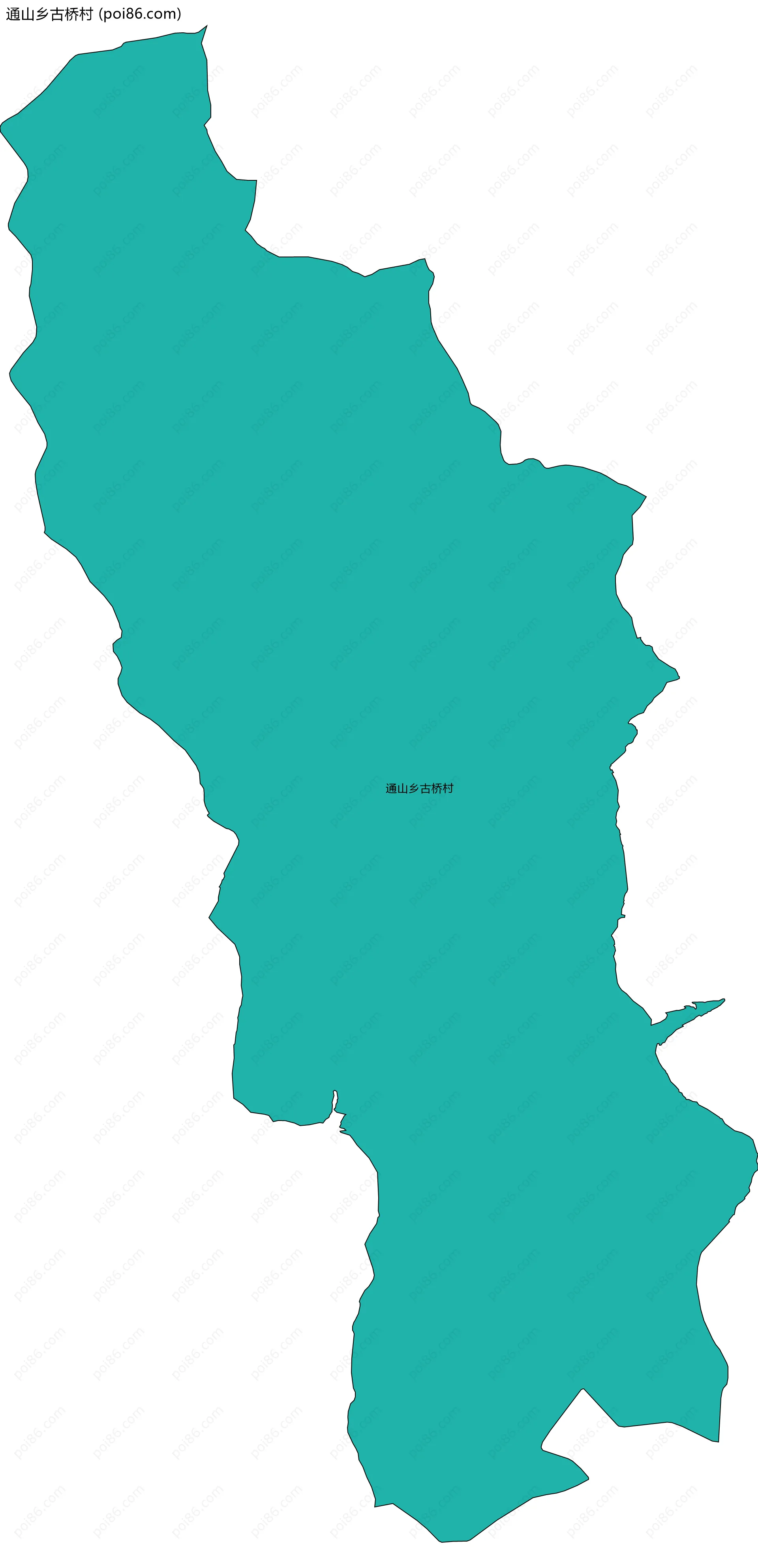 通山乡古桥村边界地图