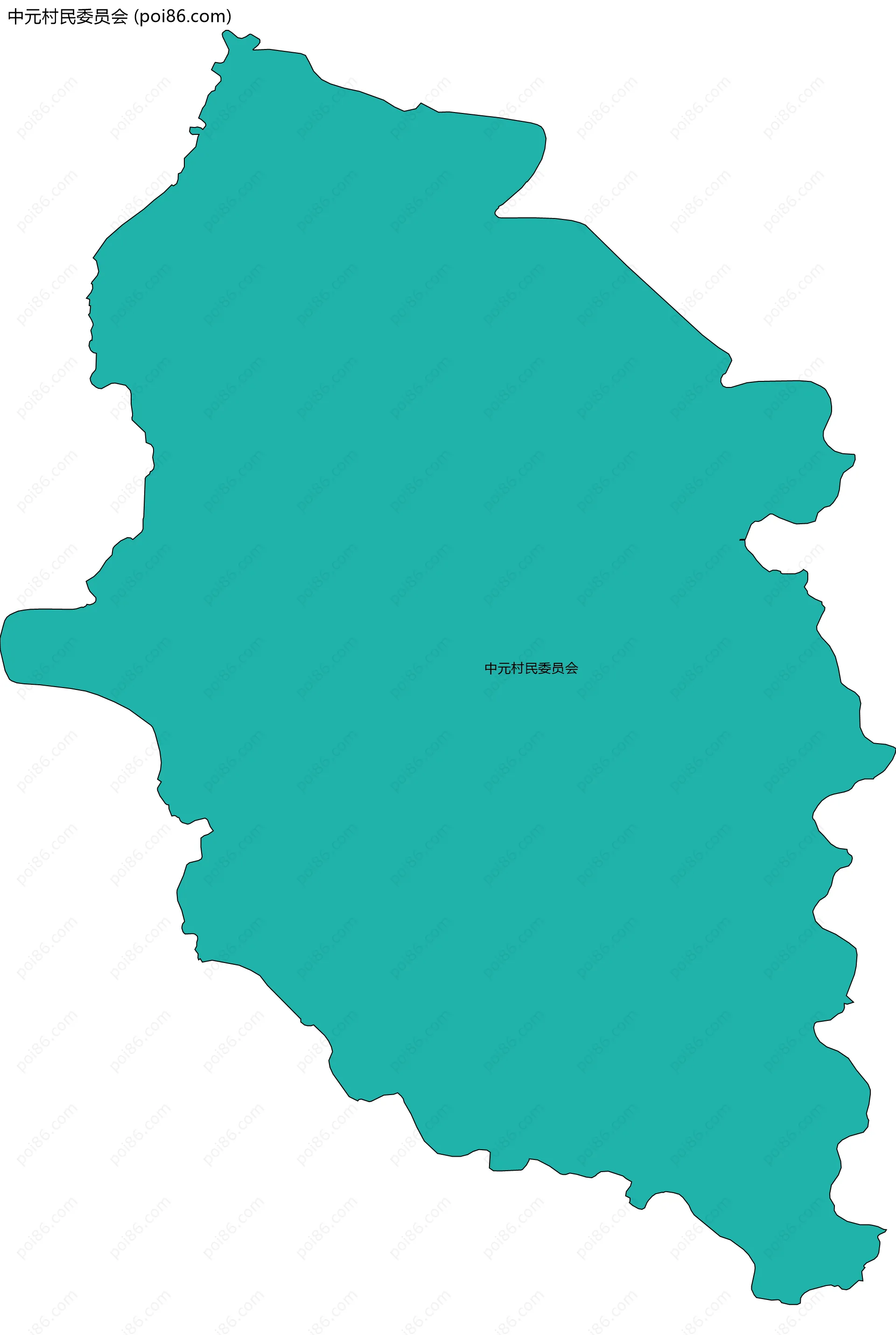 中元村民委员会边界地图