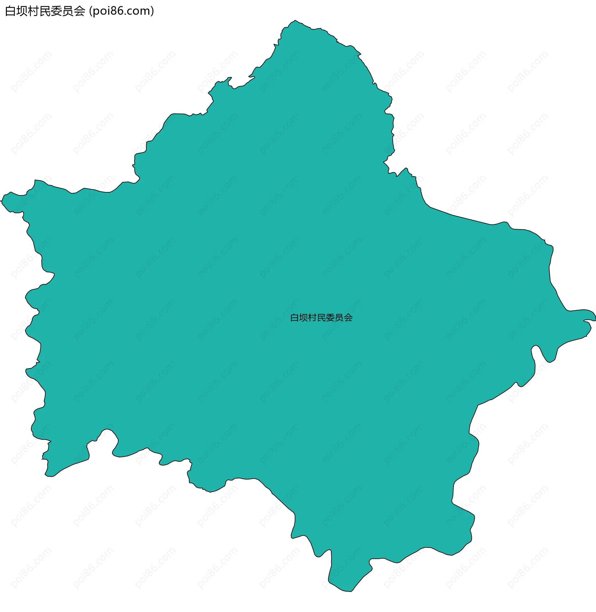 白坝村民委员会边界地图