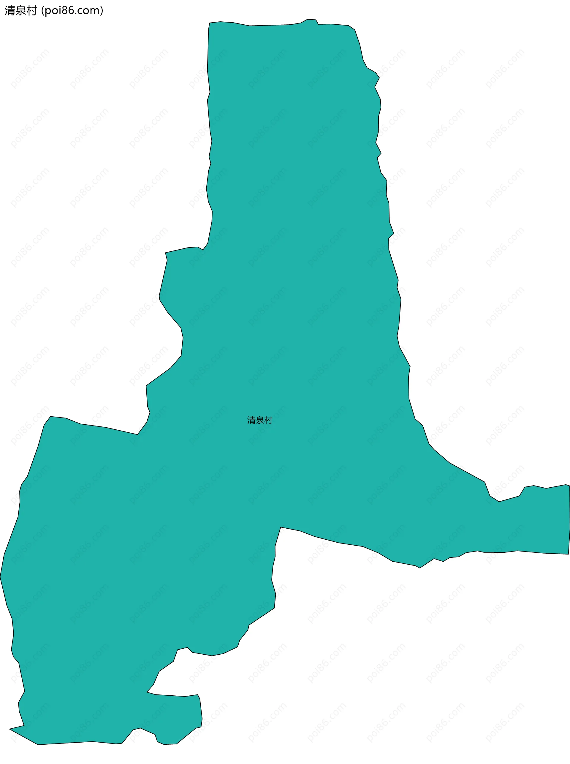 清泉村边界地图