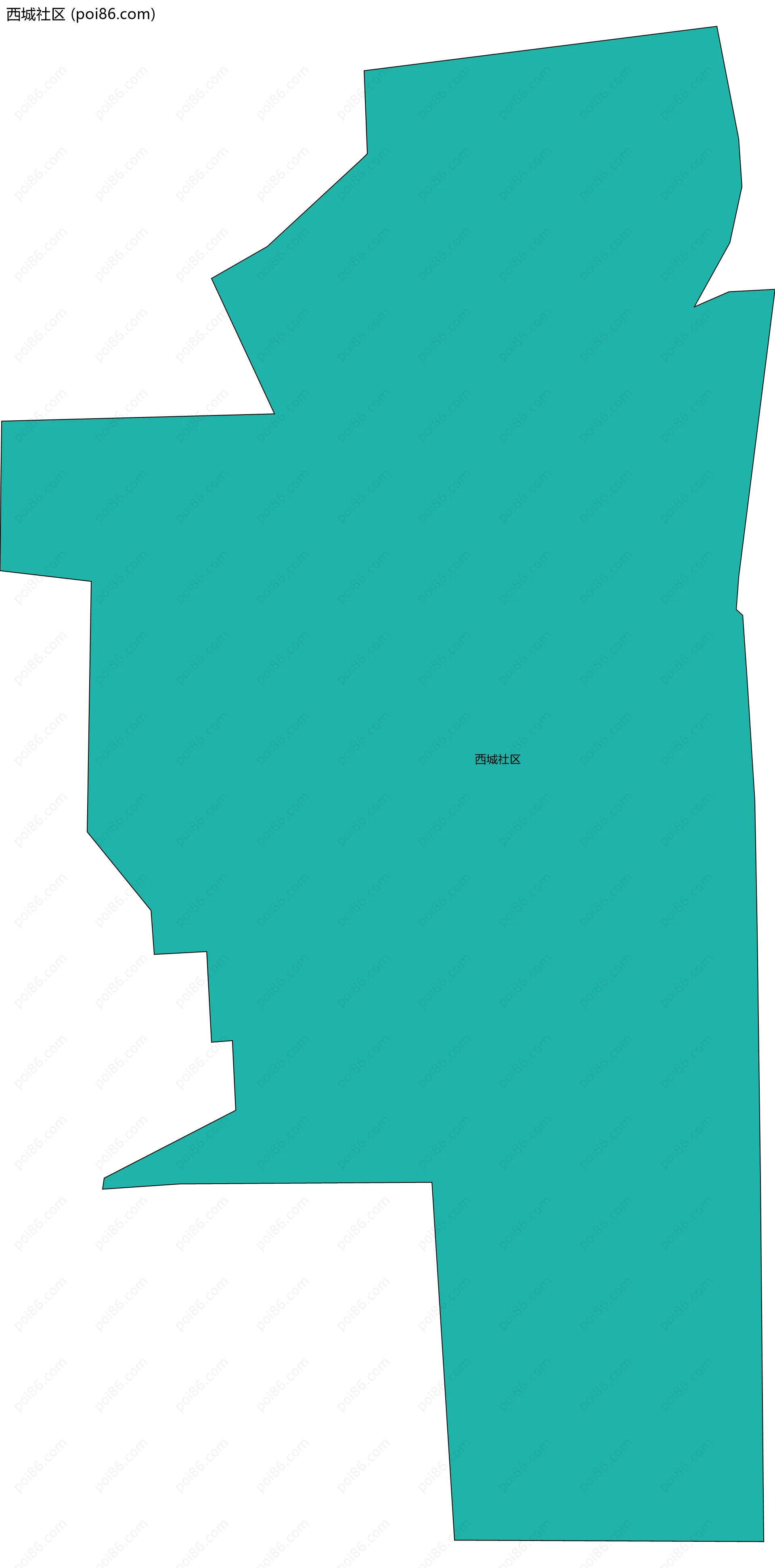 西城社区边界地图