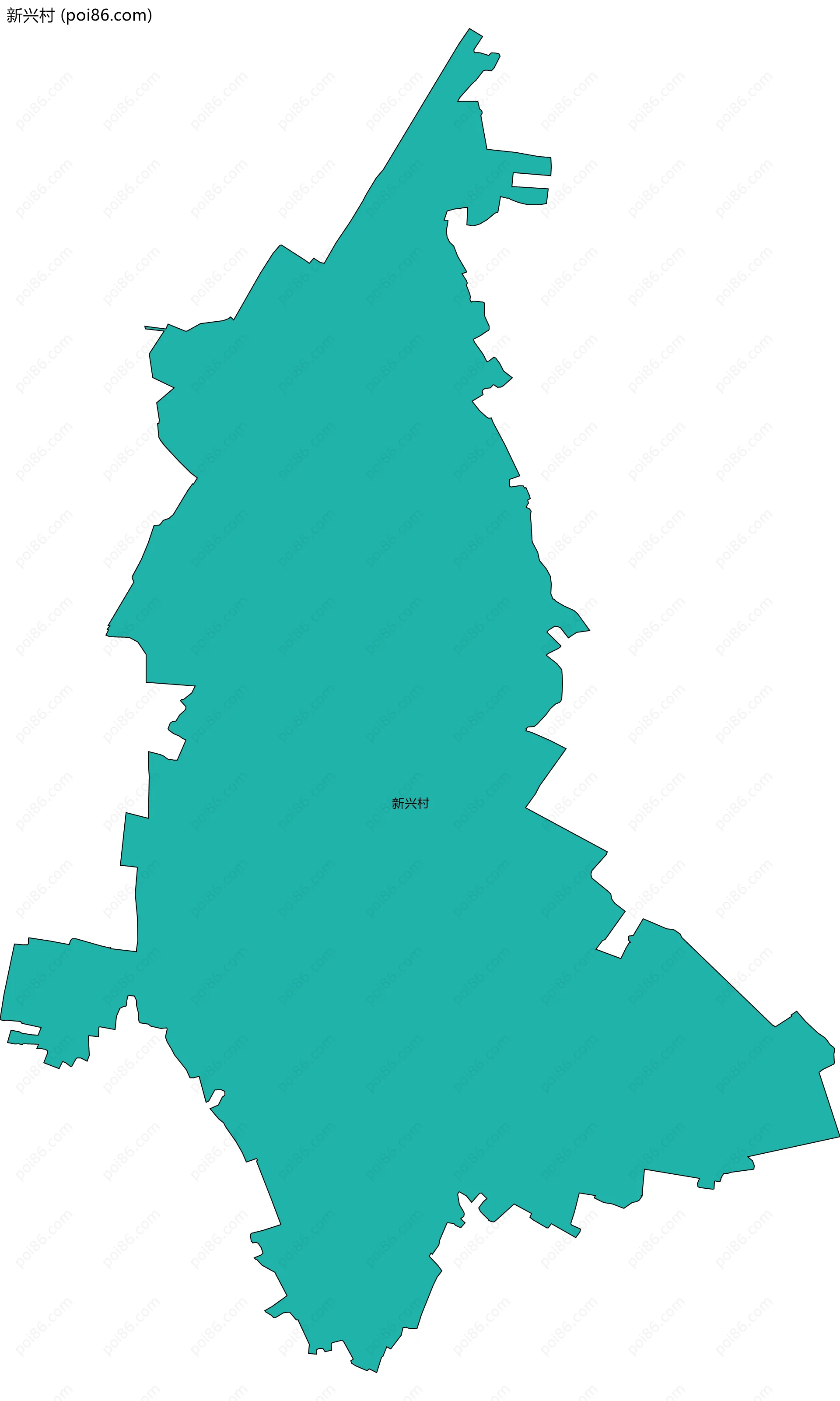 新兴村边界地图