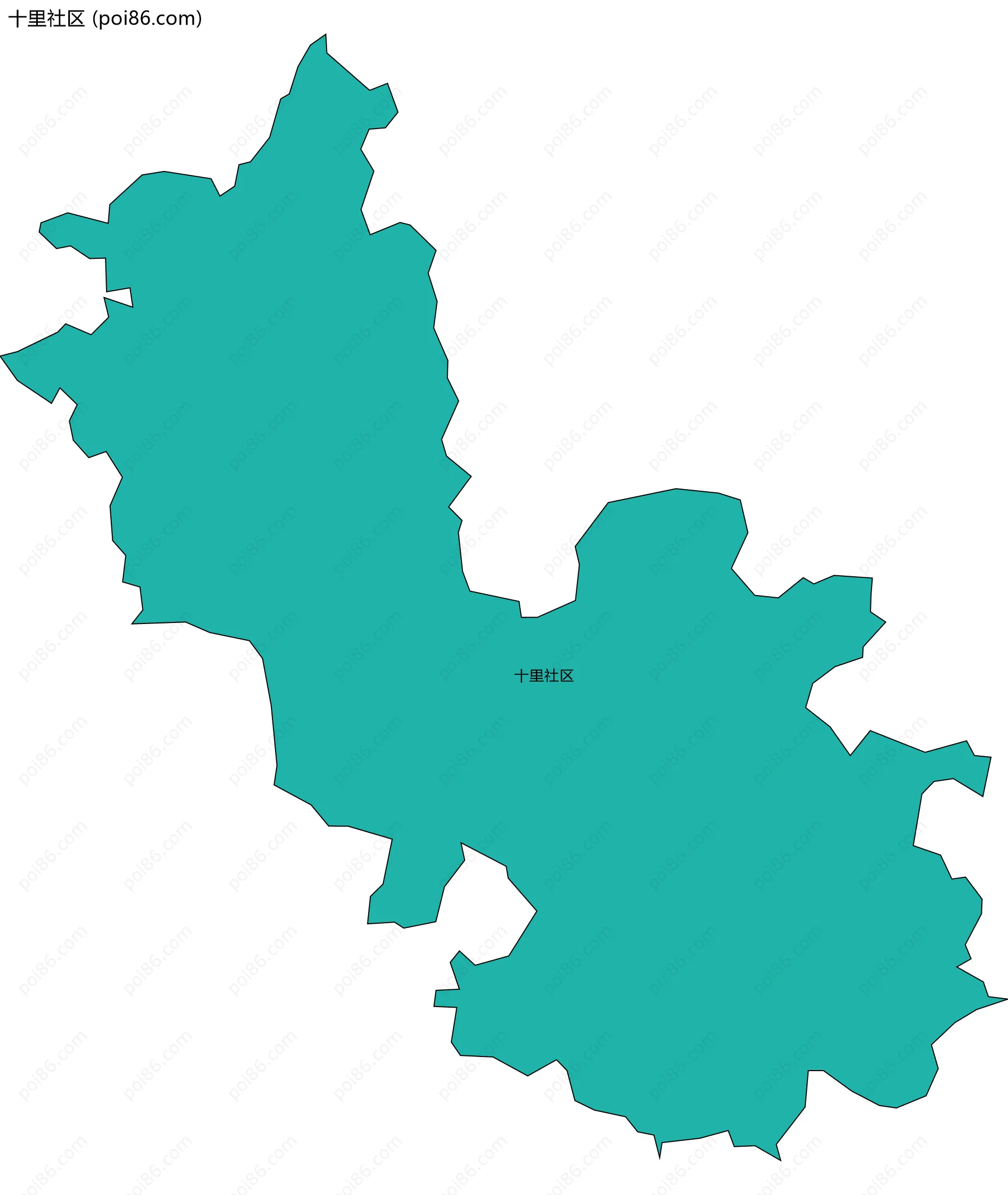 十里社区边界地图