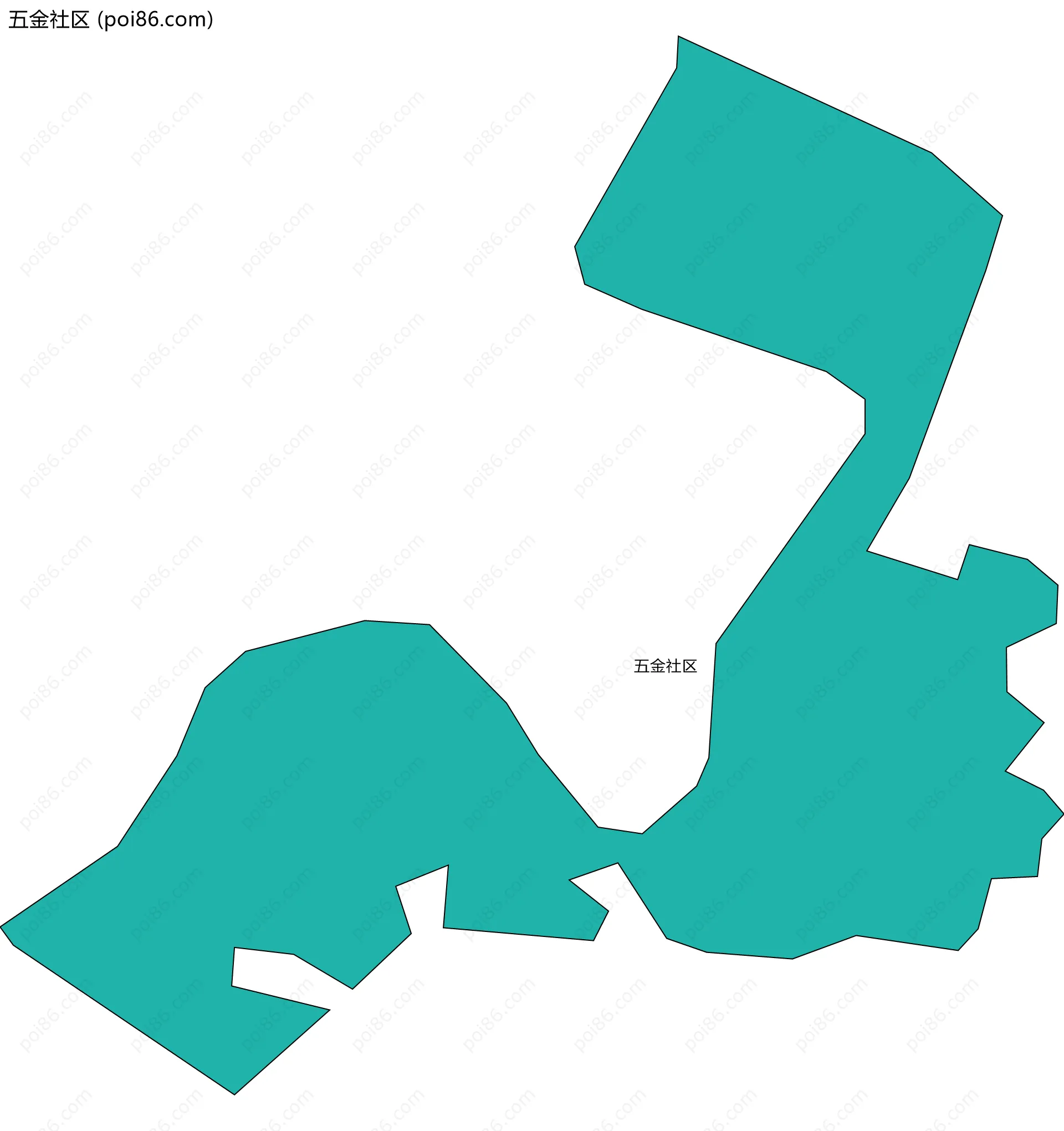 五金社区边界地图