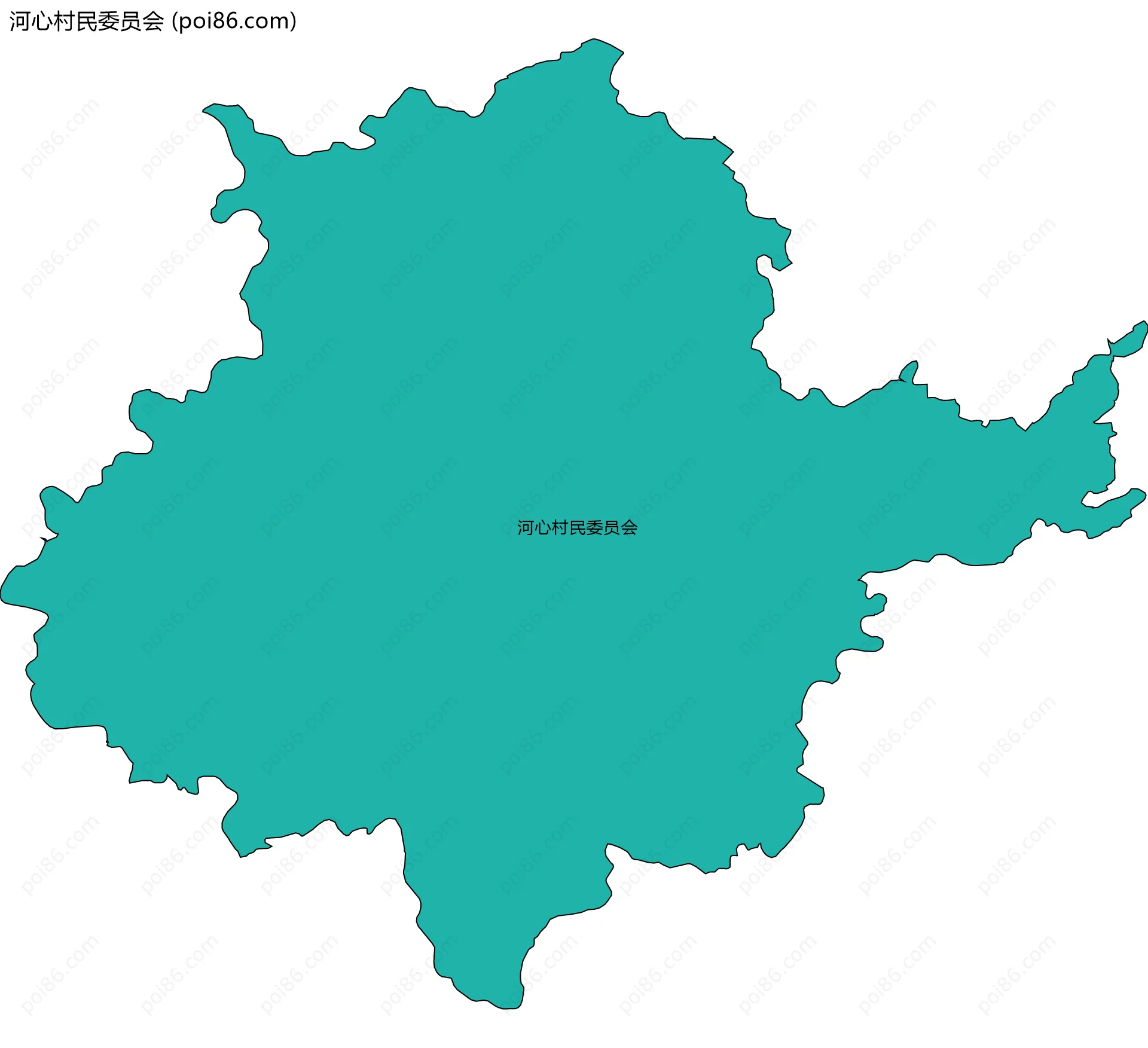 河心村民委员会边界地图