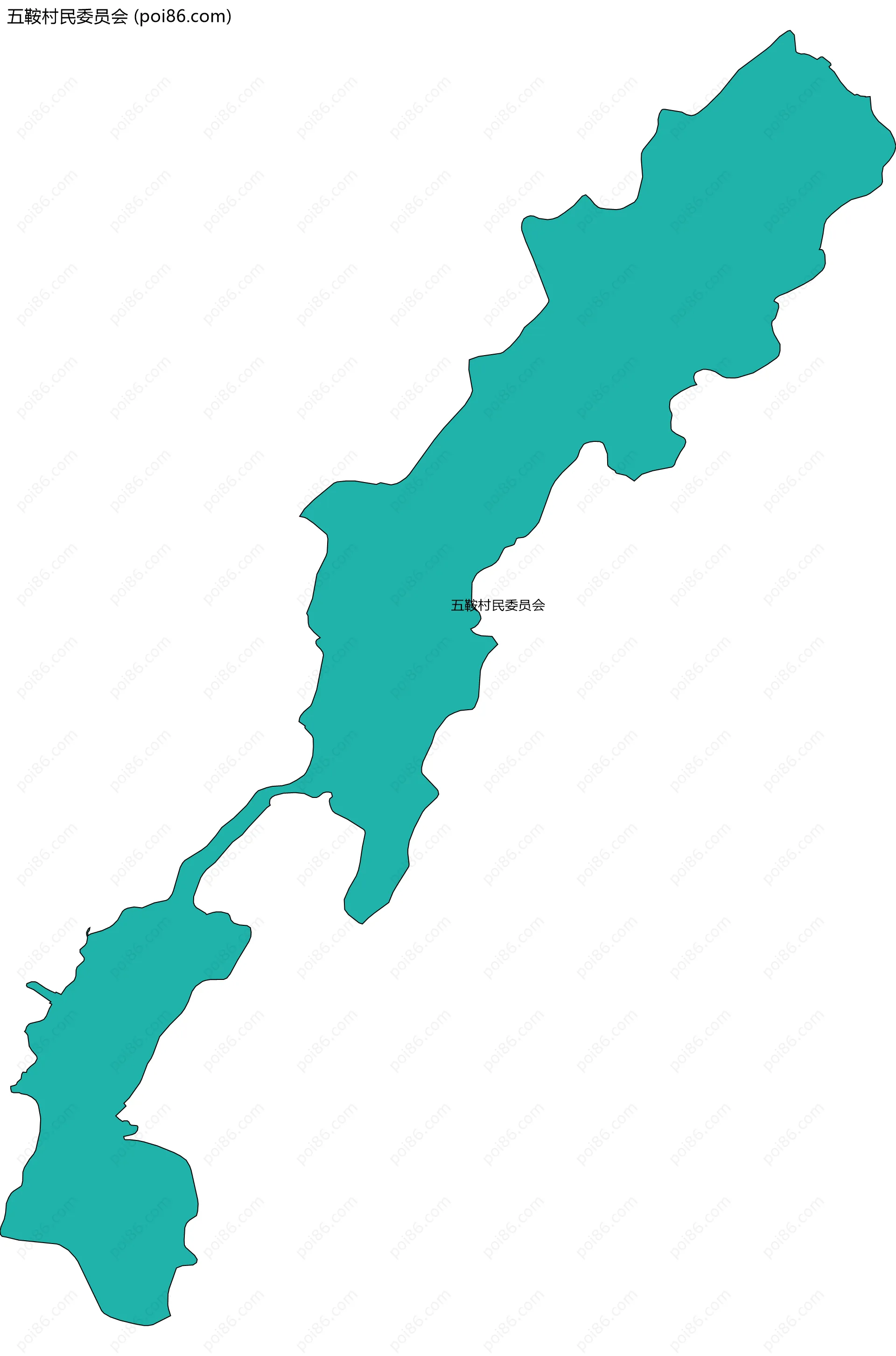 五鞍村民委员会边界地图