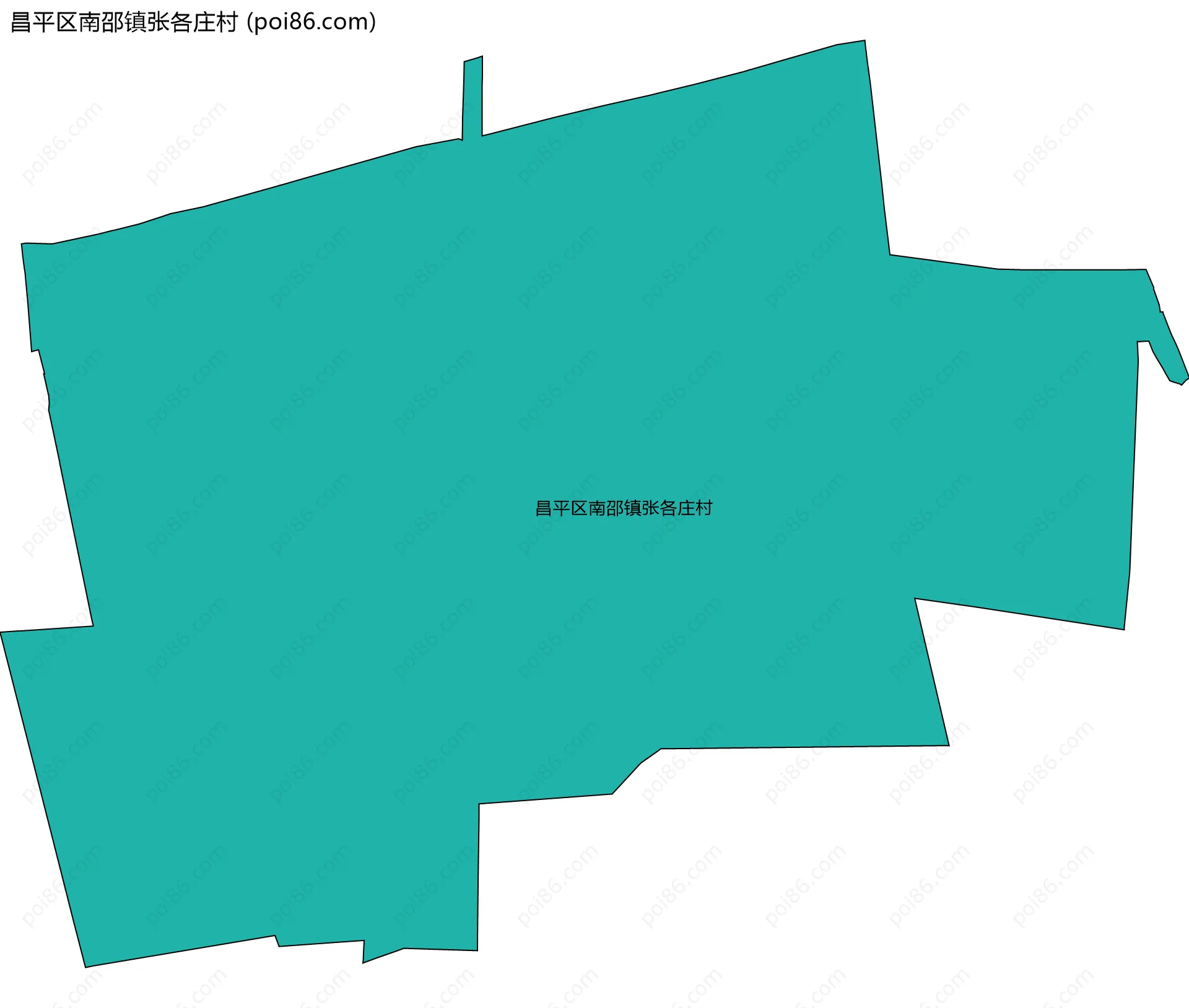昌平区南邵镇张各庄村边界地图