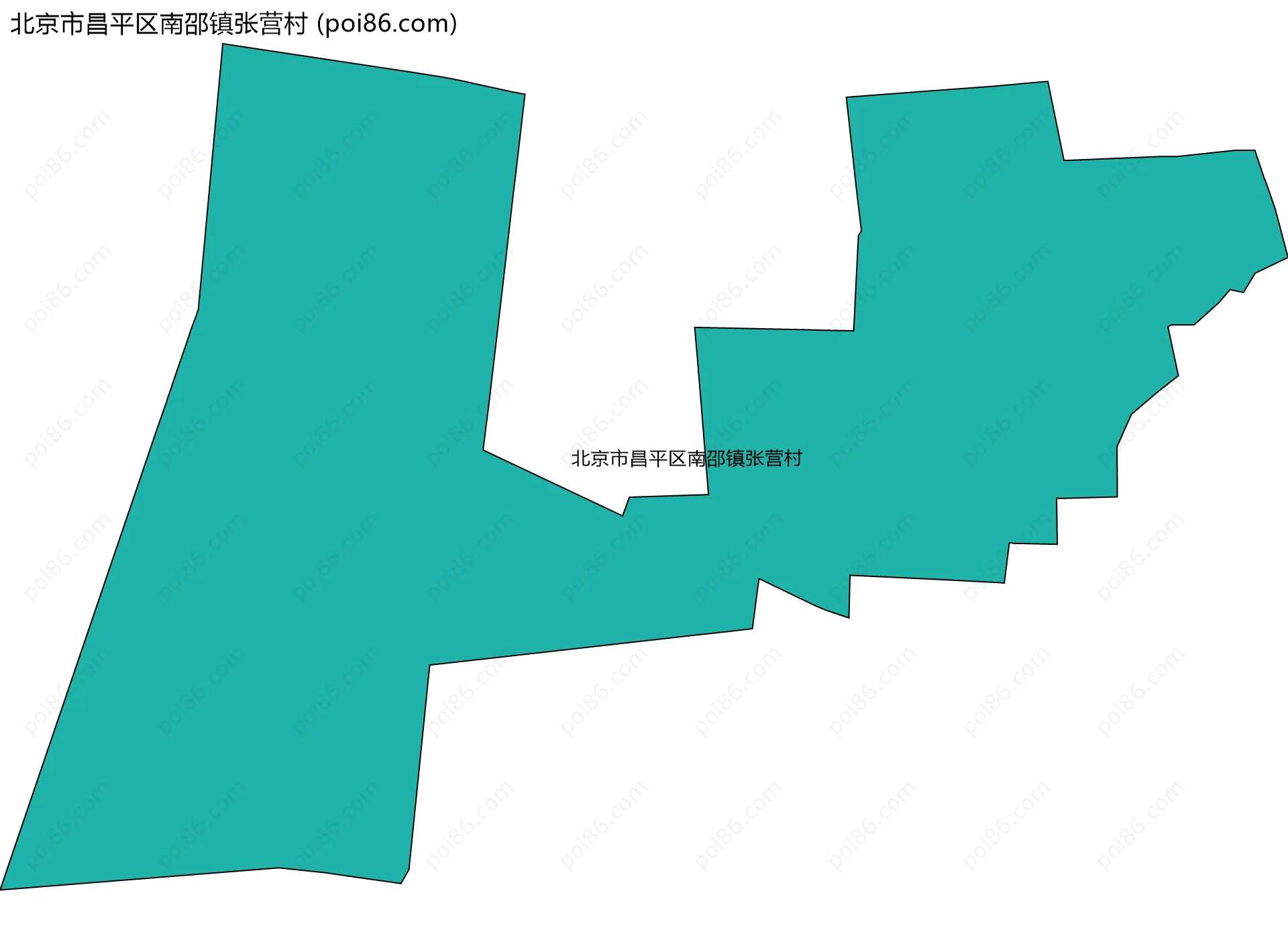 北京市昌平区南邵镇张营村边界地图