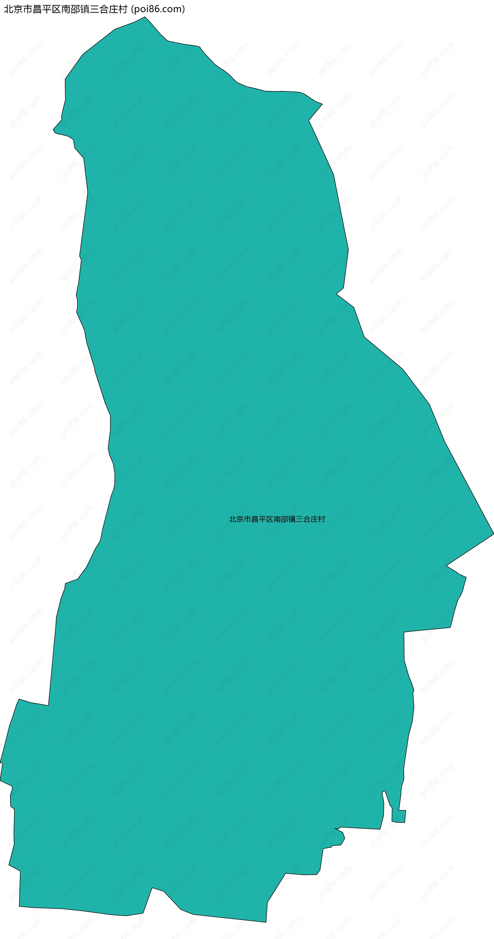 北京市昌平区南邵镇三合庄村边界地图