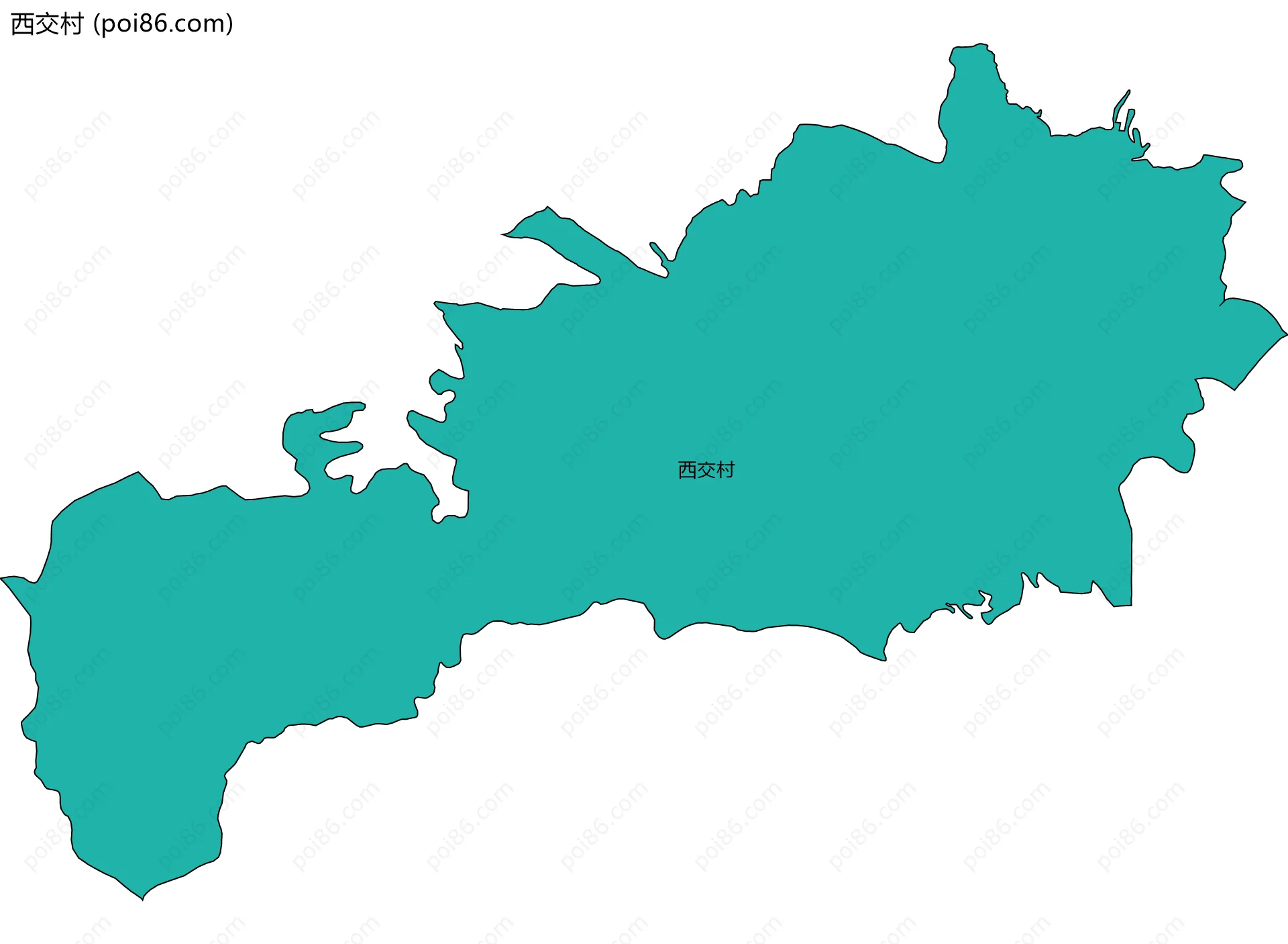 西交村边界地图