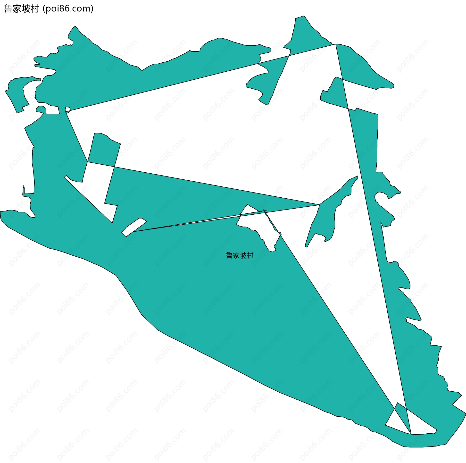 鲁家坡村边界地图