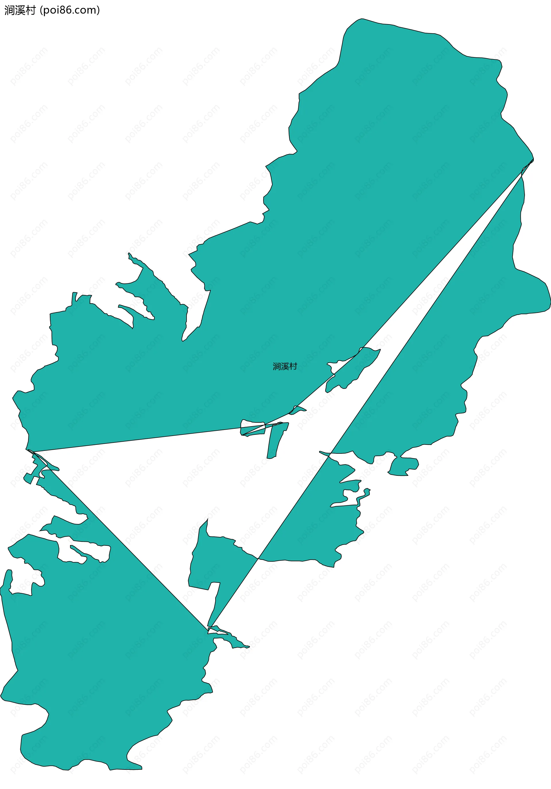 涧溪村边界地图