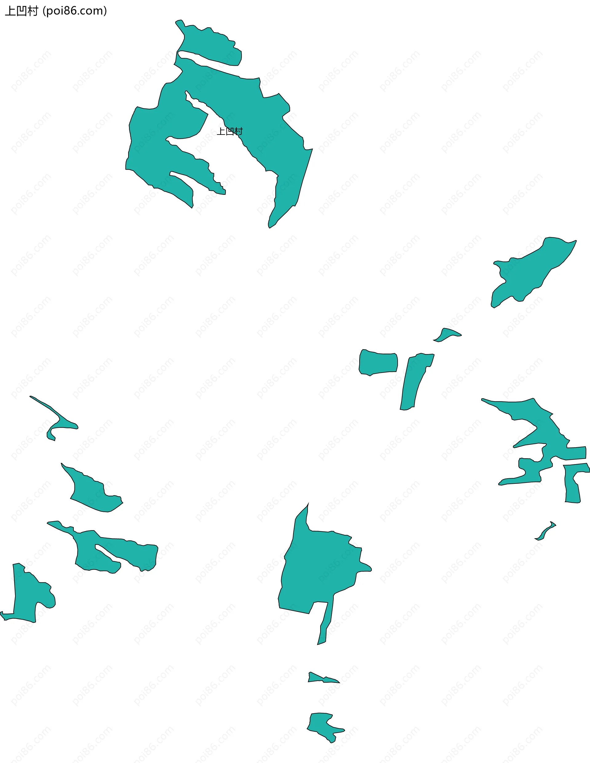 上凹村边界地图