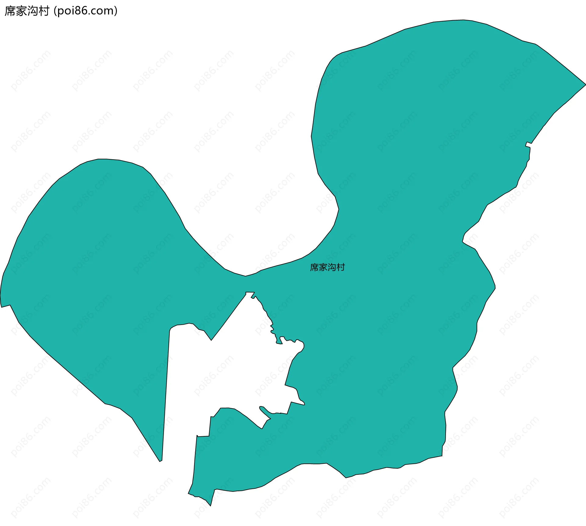 席家沟村边界地图