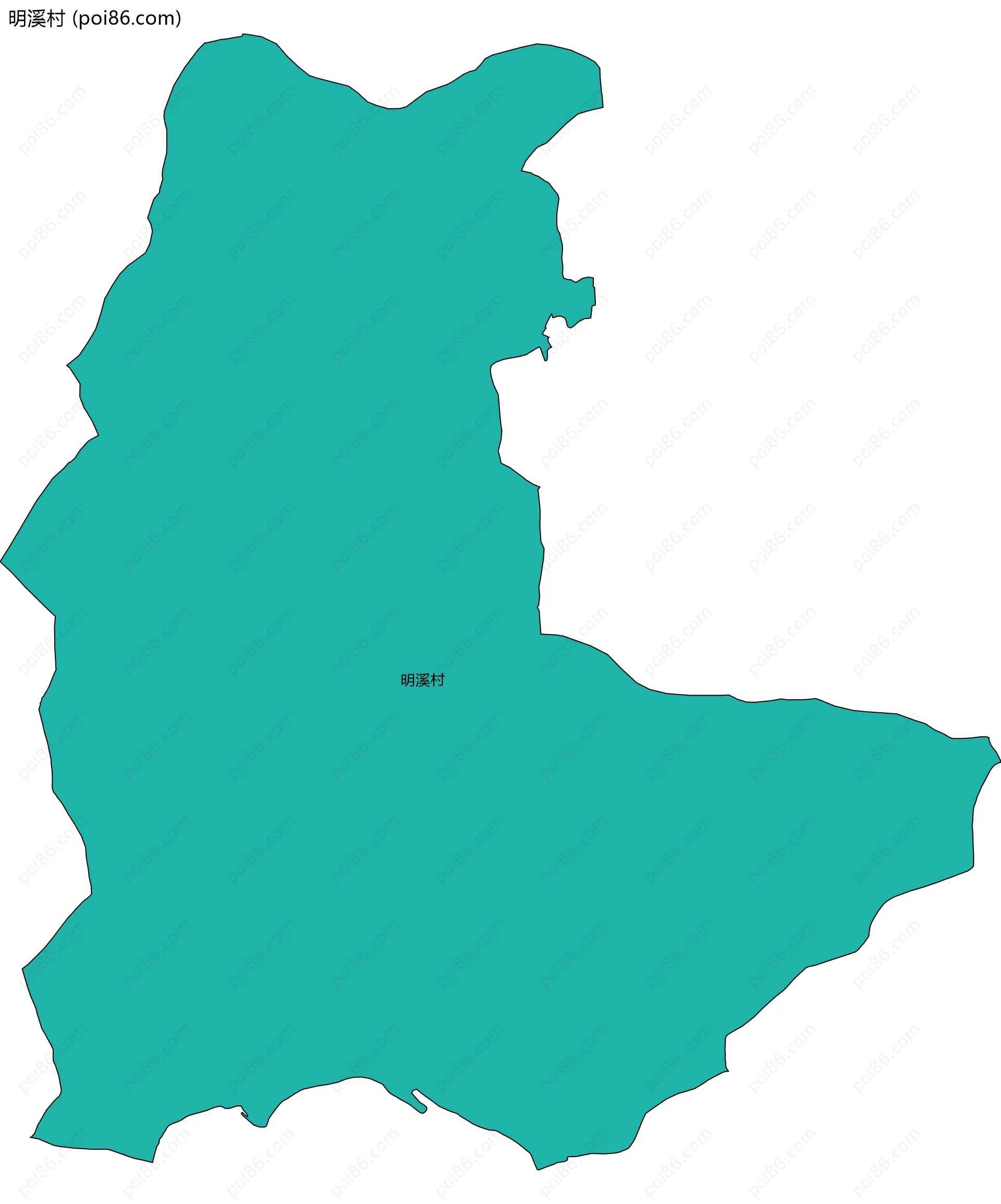 明溪村边界地图