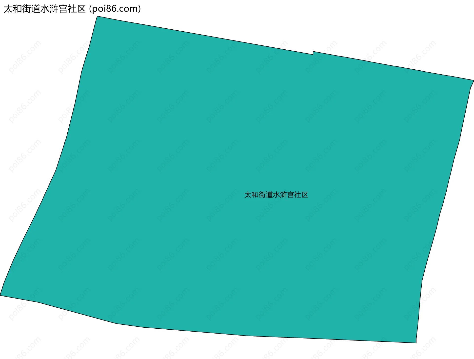 太和街道水浒宫社区边界地图