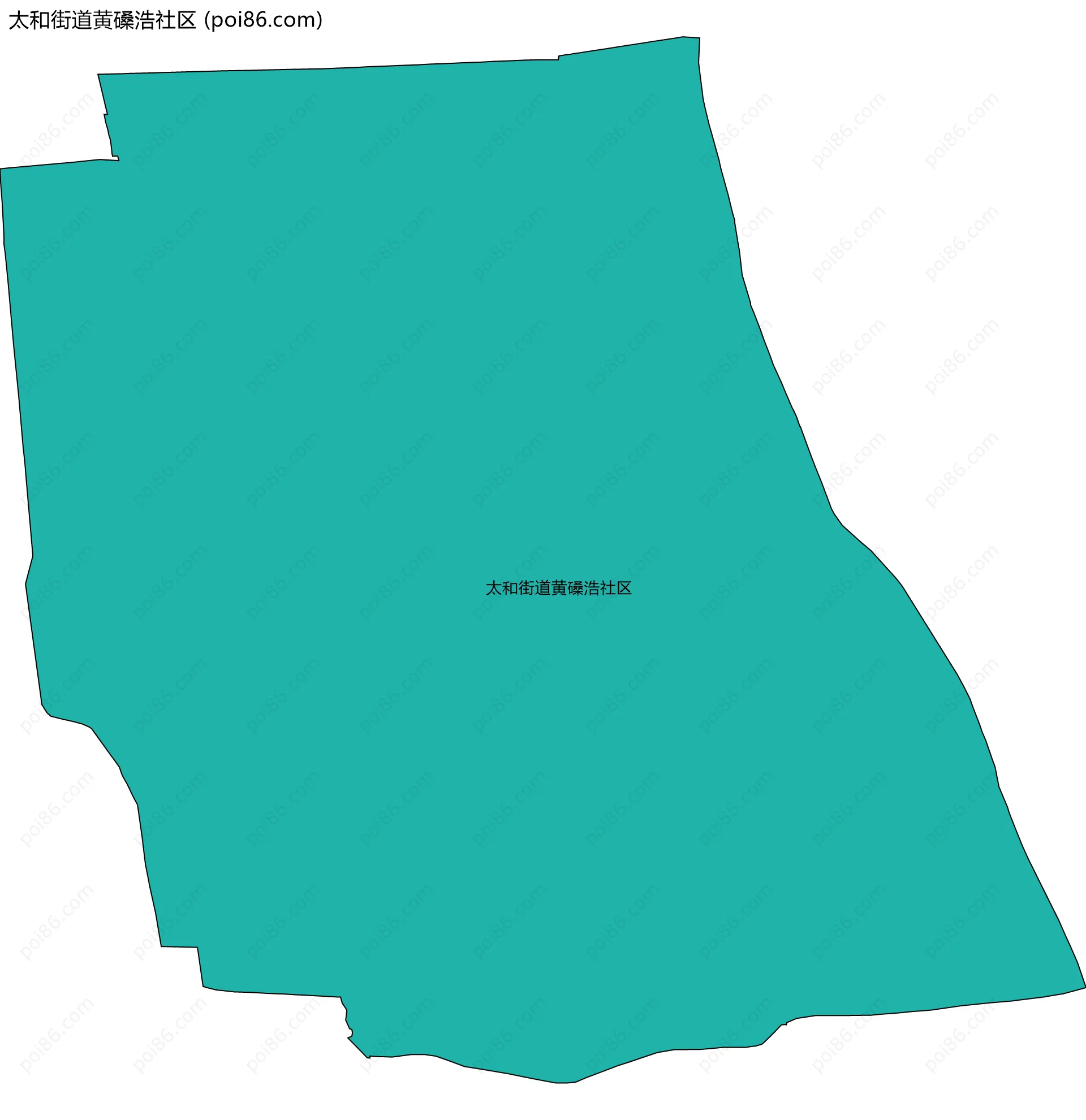 太和街道黄磉浩社区边界地图