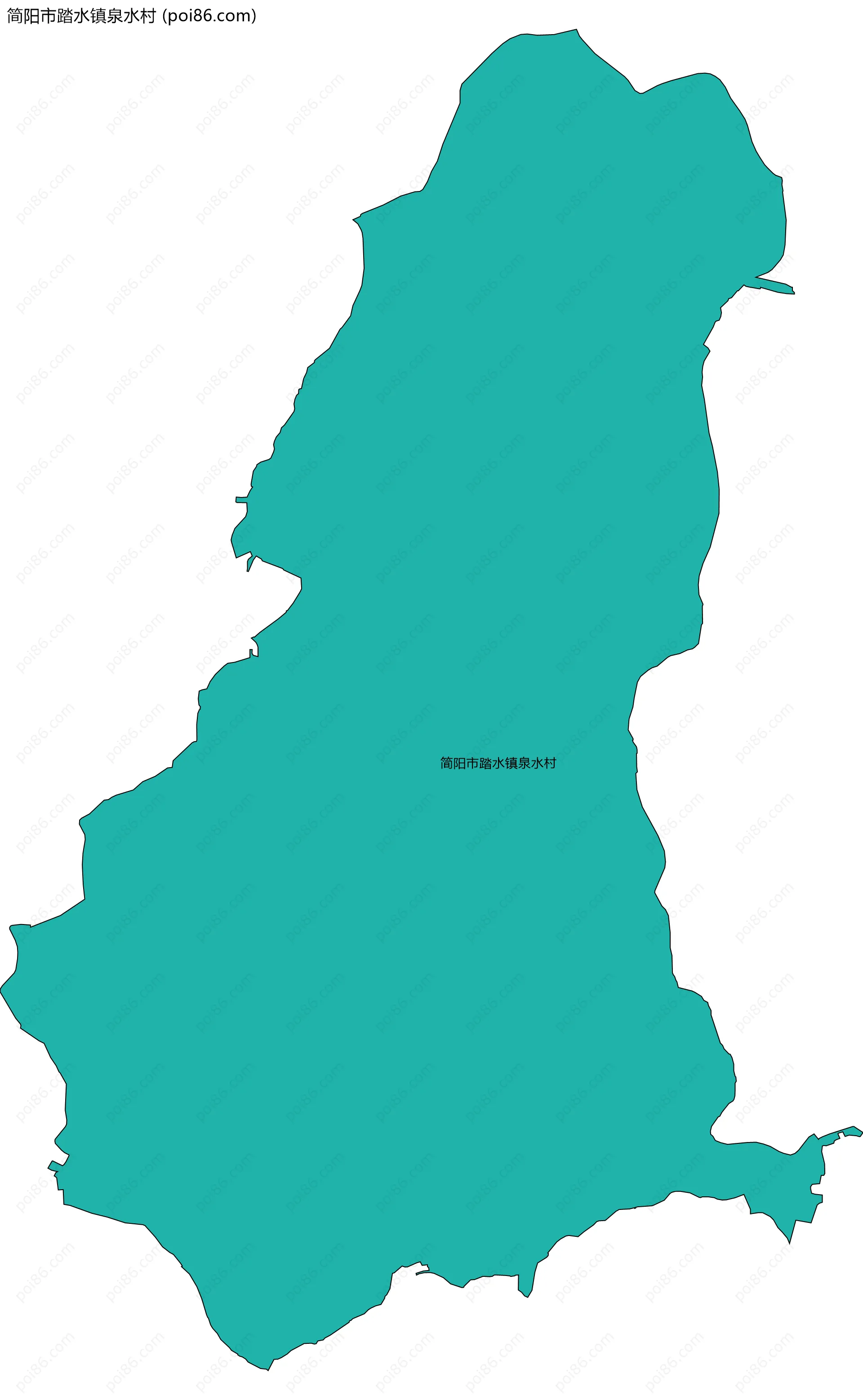 简阳市踏水镇泉水村边界地图