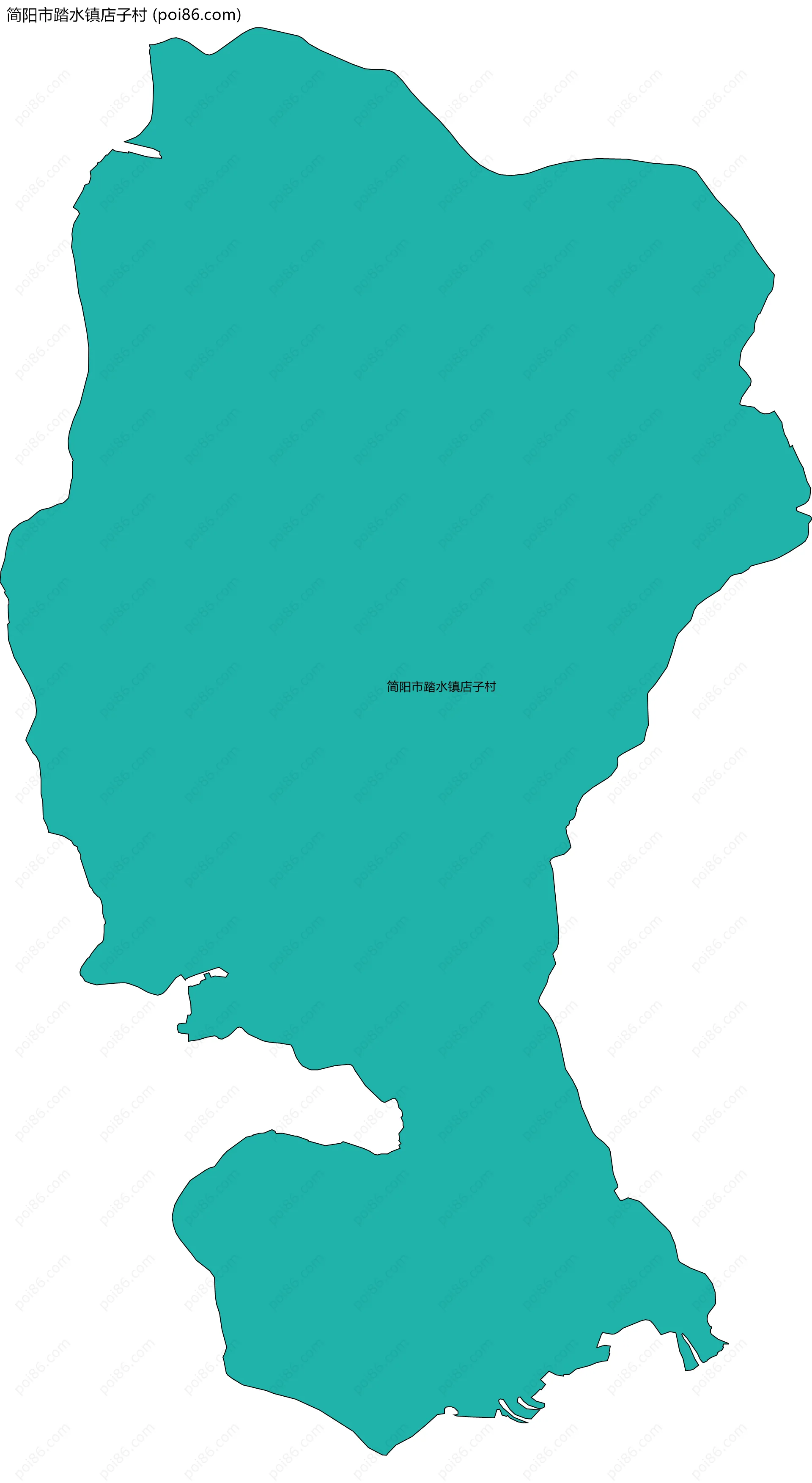 简阳市踏水镇店子村边界地图