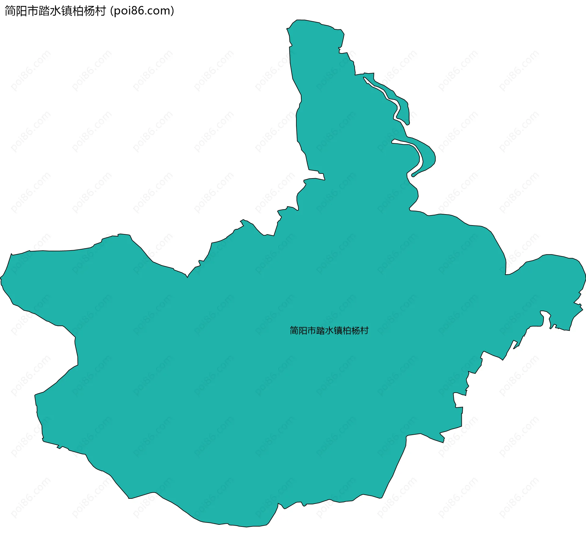 简阳市踏水镇柏杨村边界地图