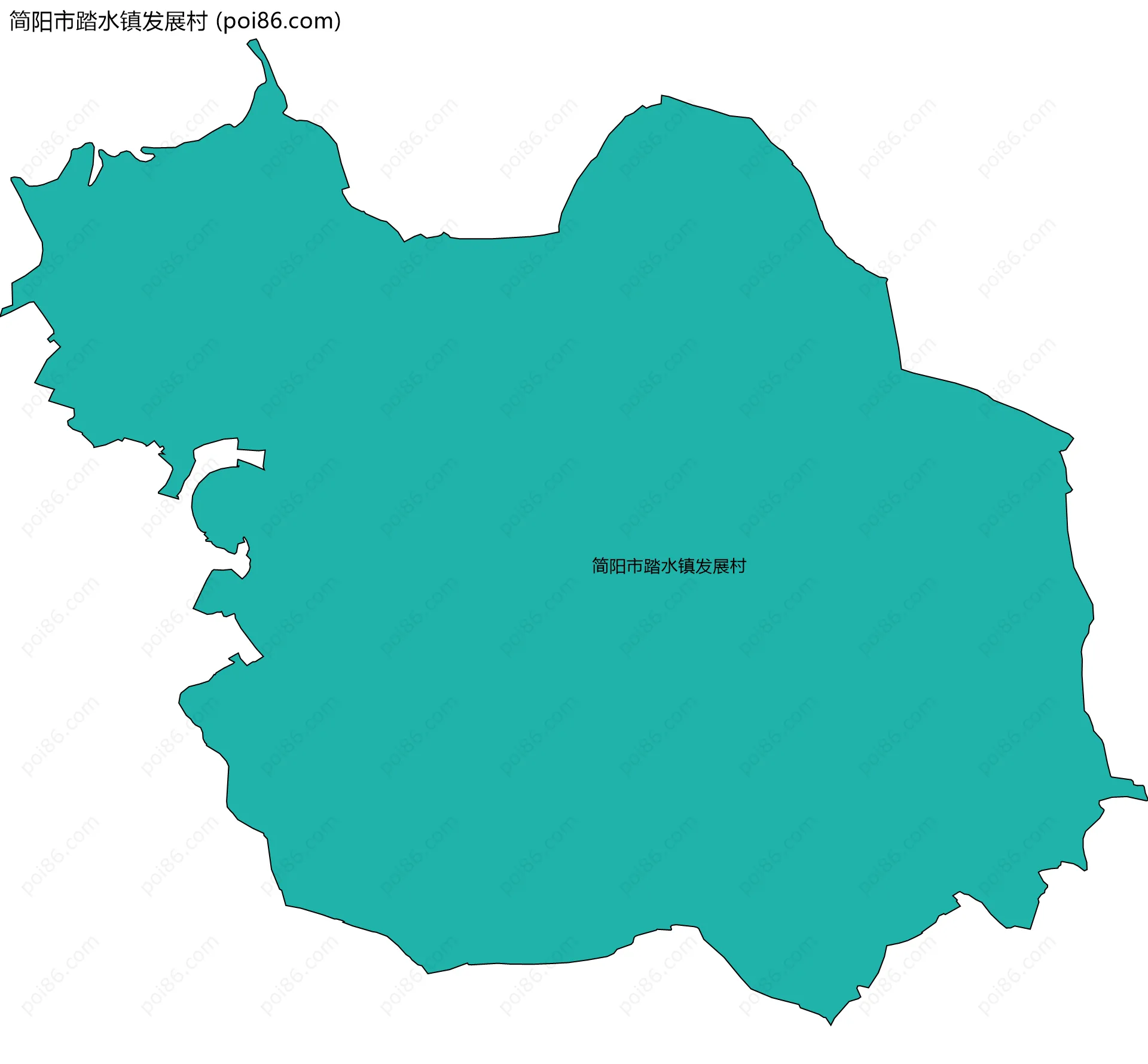 简阳市踏水镇发展村边界地图