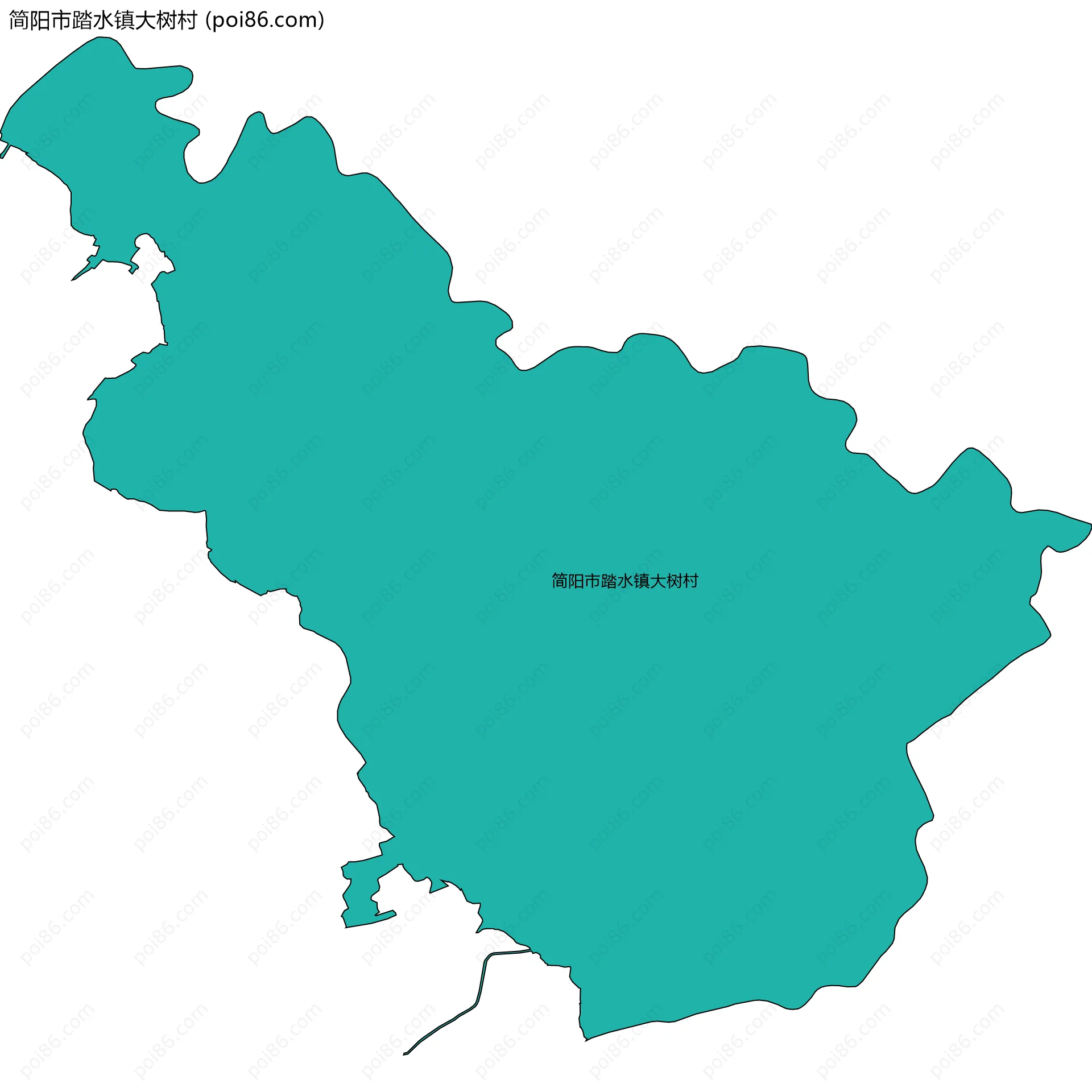 简阳市踏水镇大树村边界地图