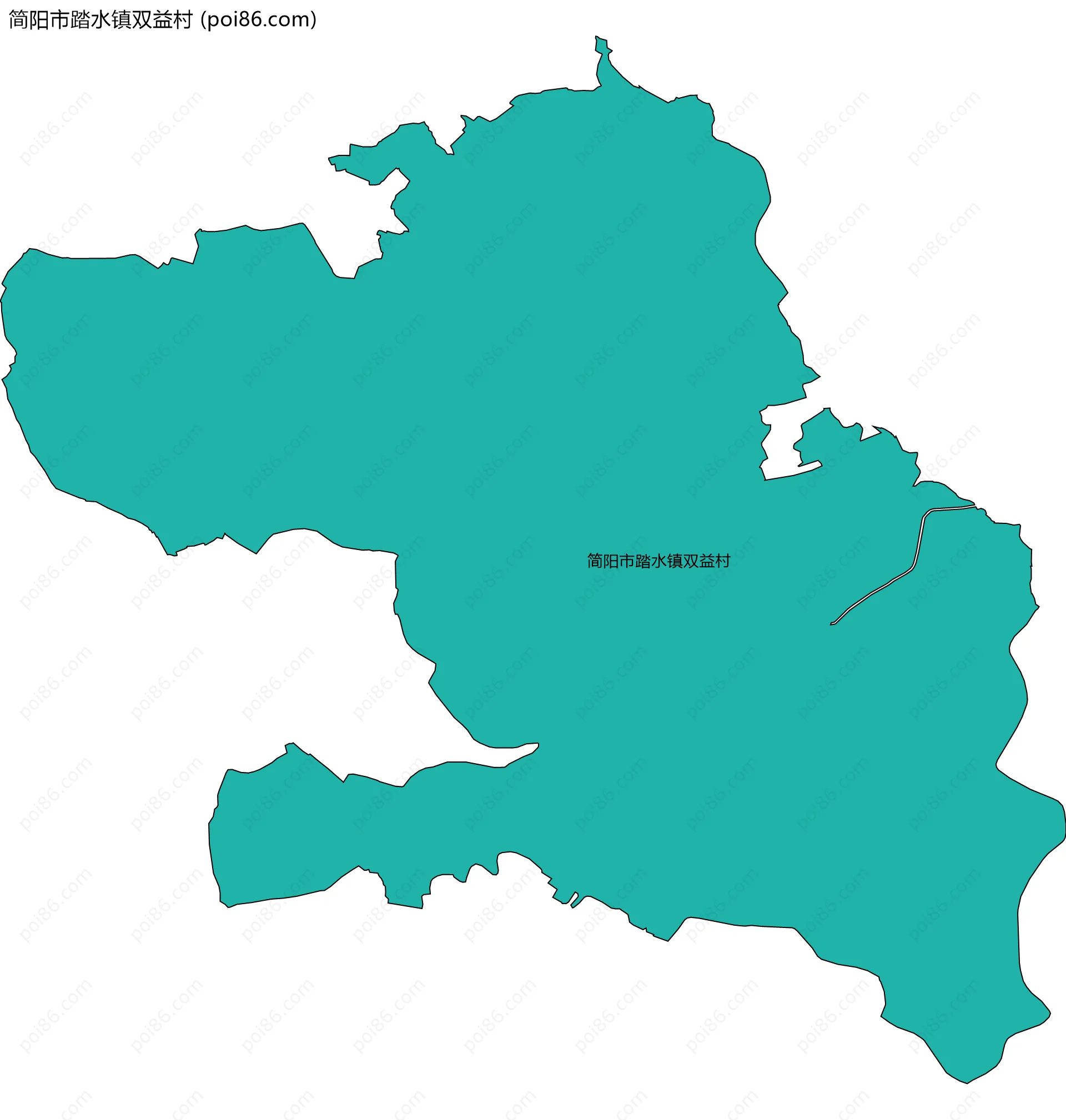 简阳市踏水镇双益村边界地图