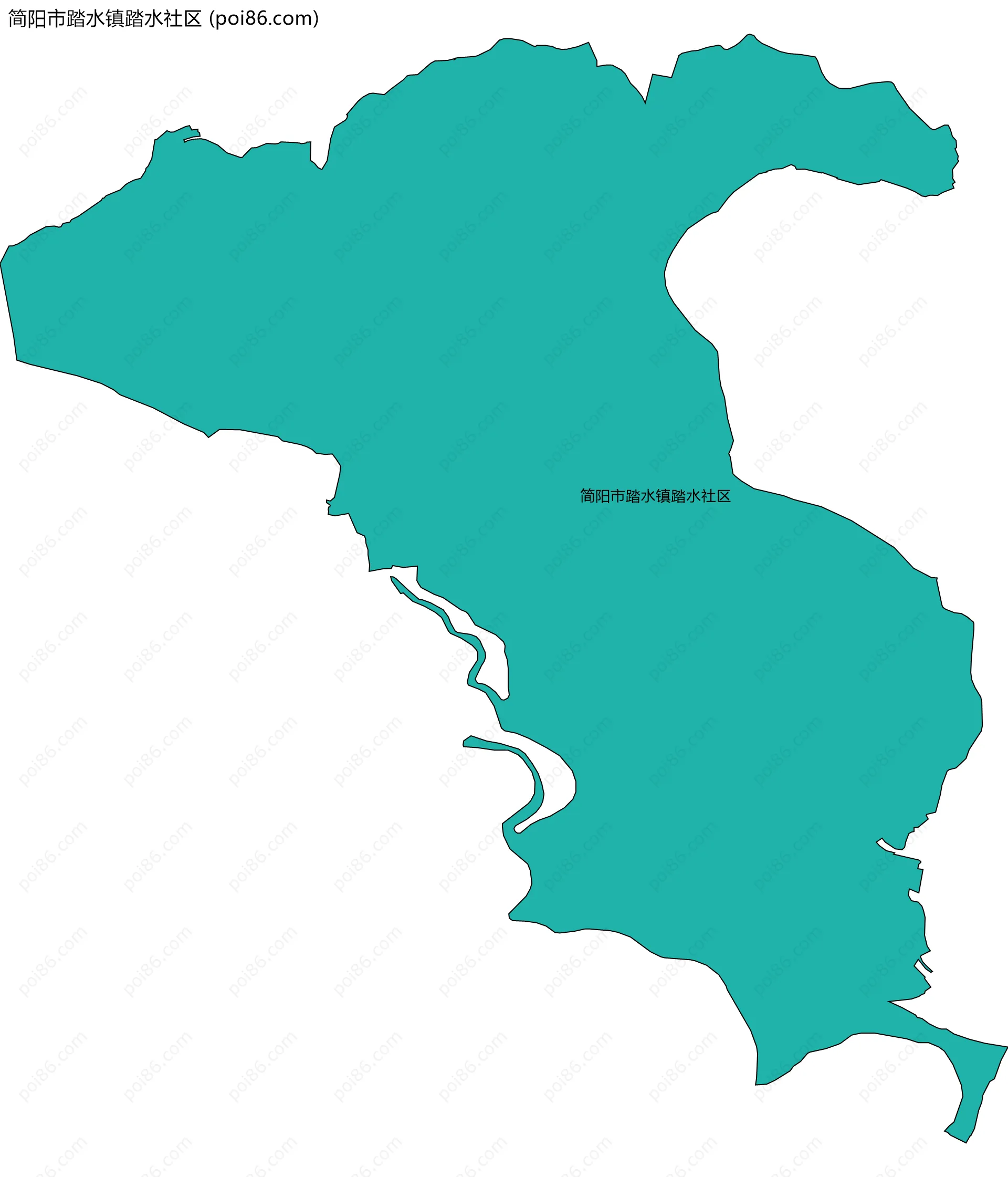 简阳市踏水镇踏水社区边界地图