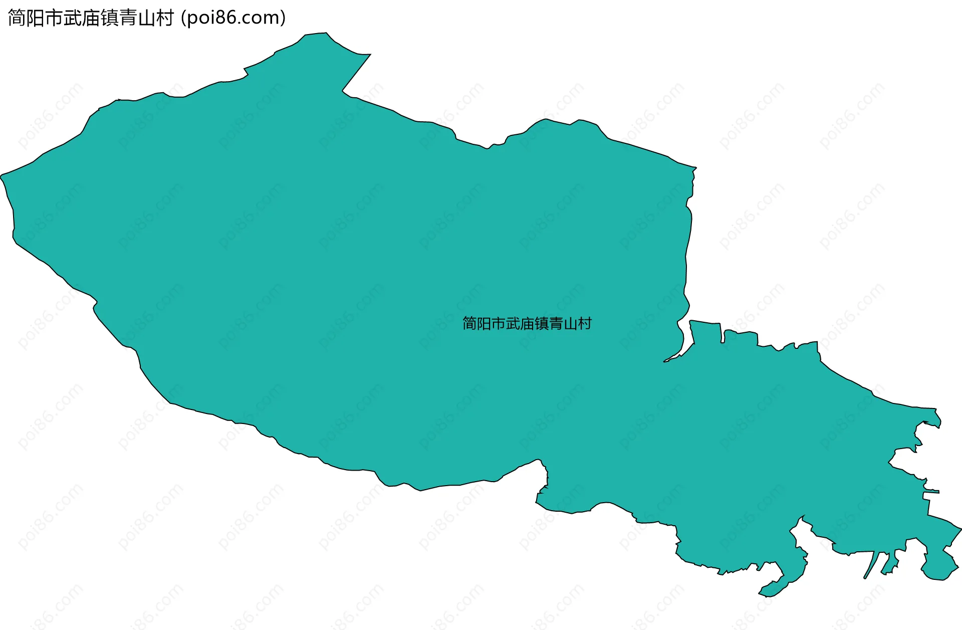 简阳市武庙镇青山村边界地图