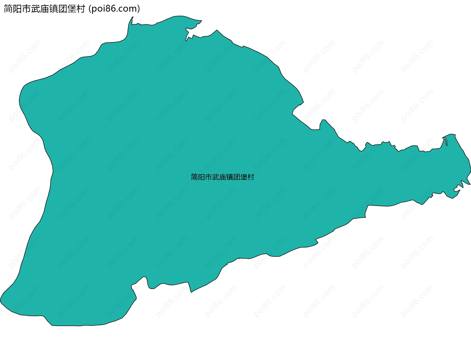简阳市武庙镇团堡村边界地图