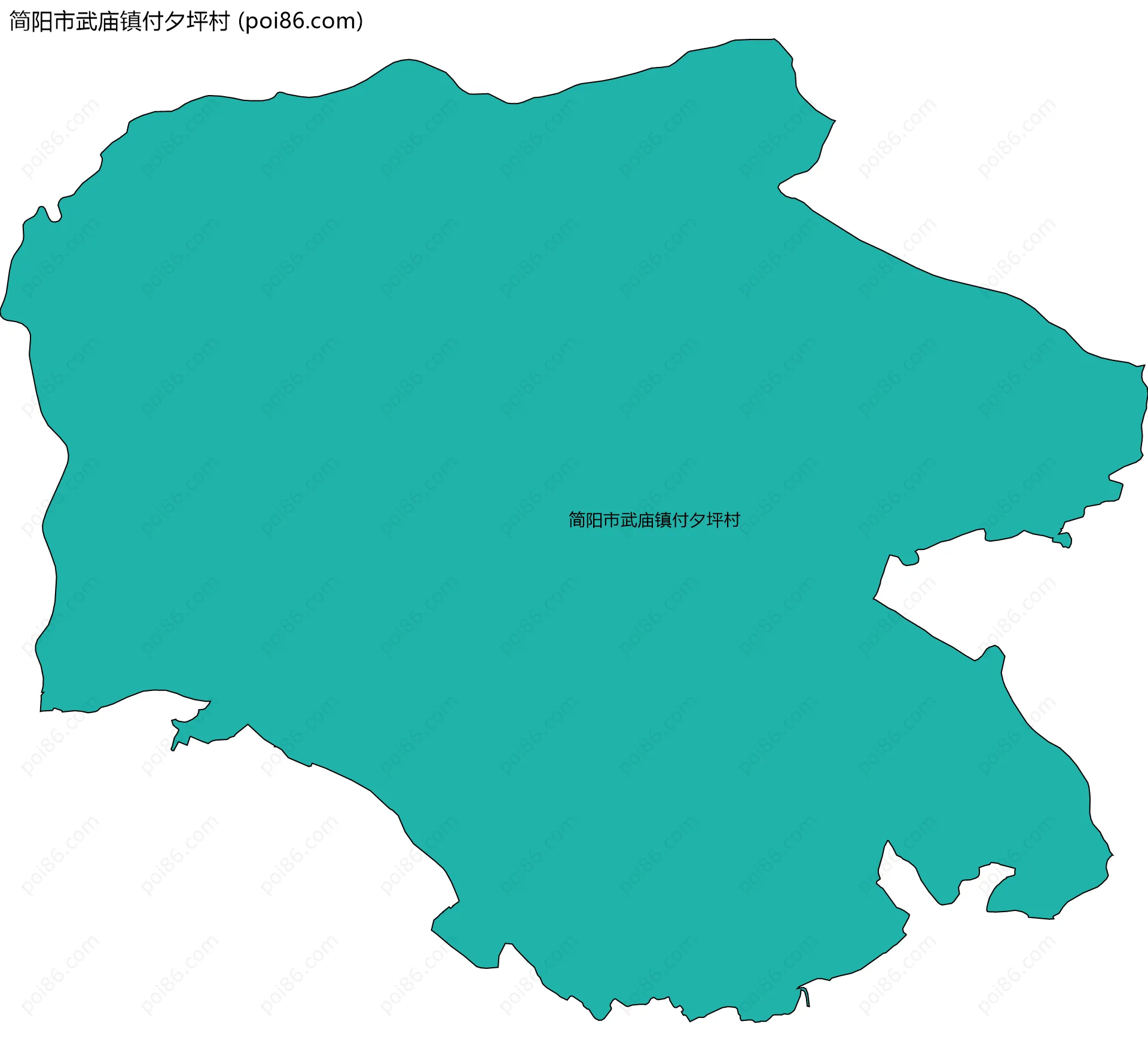 简阳市武庙镇付夕坪村边界地图