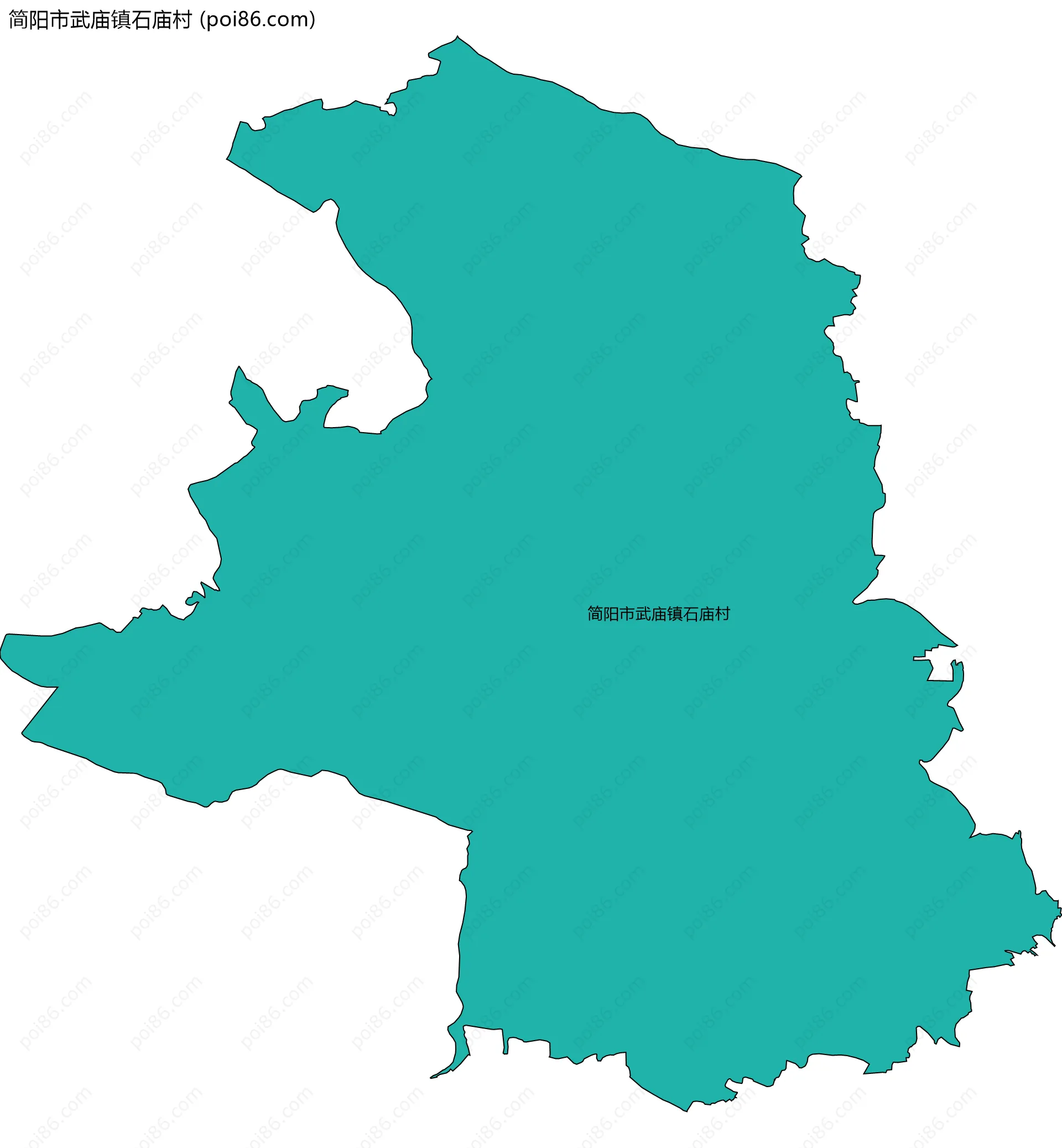简阳市武庙镇石庙村边界地图