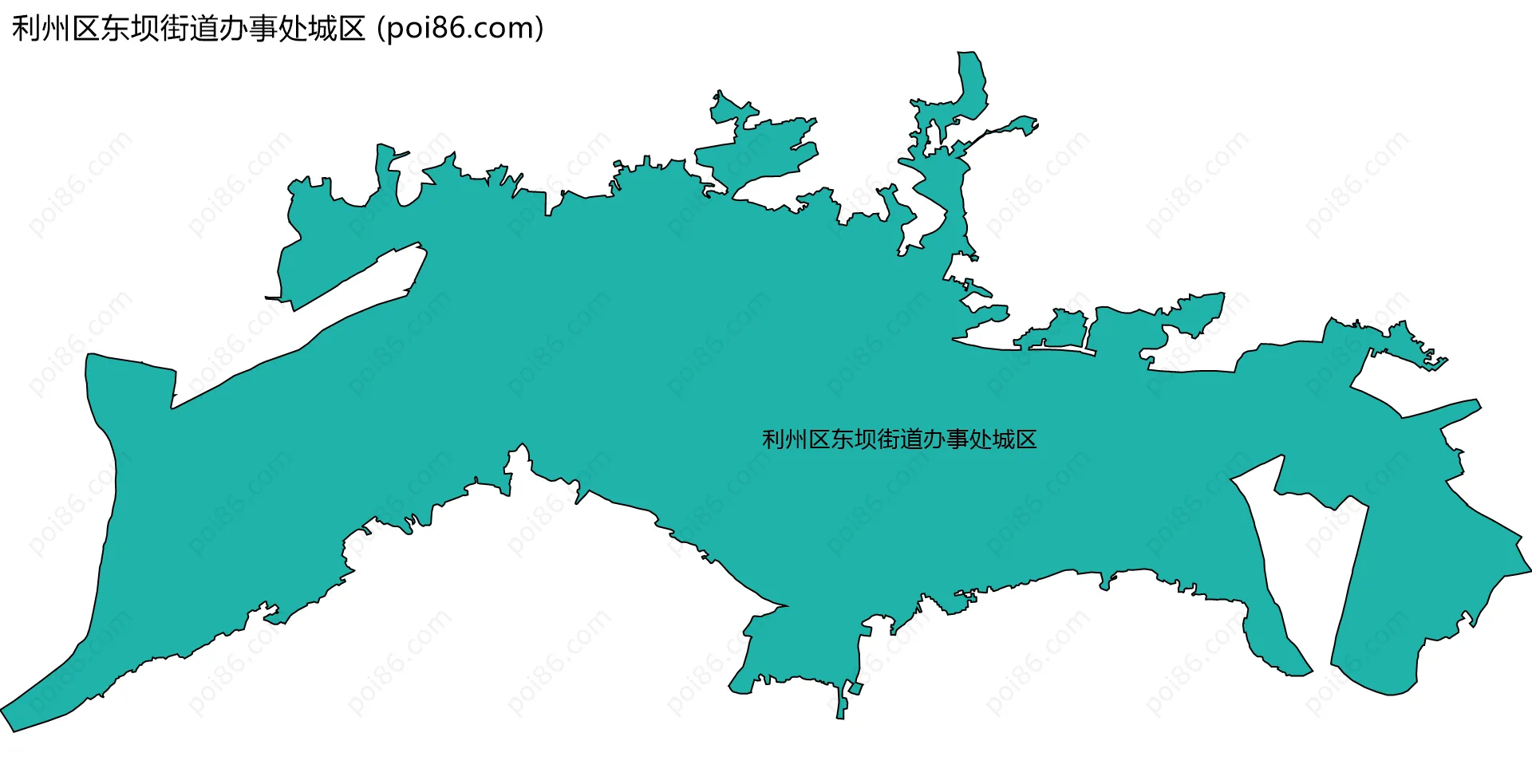 利州区东坝街道办事处城区边界地图