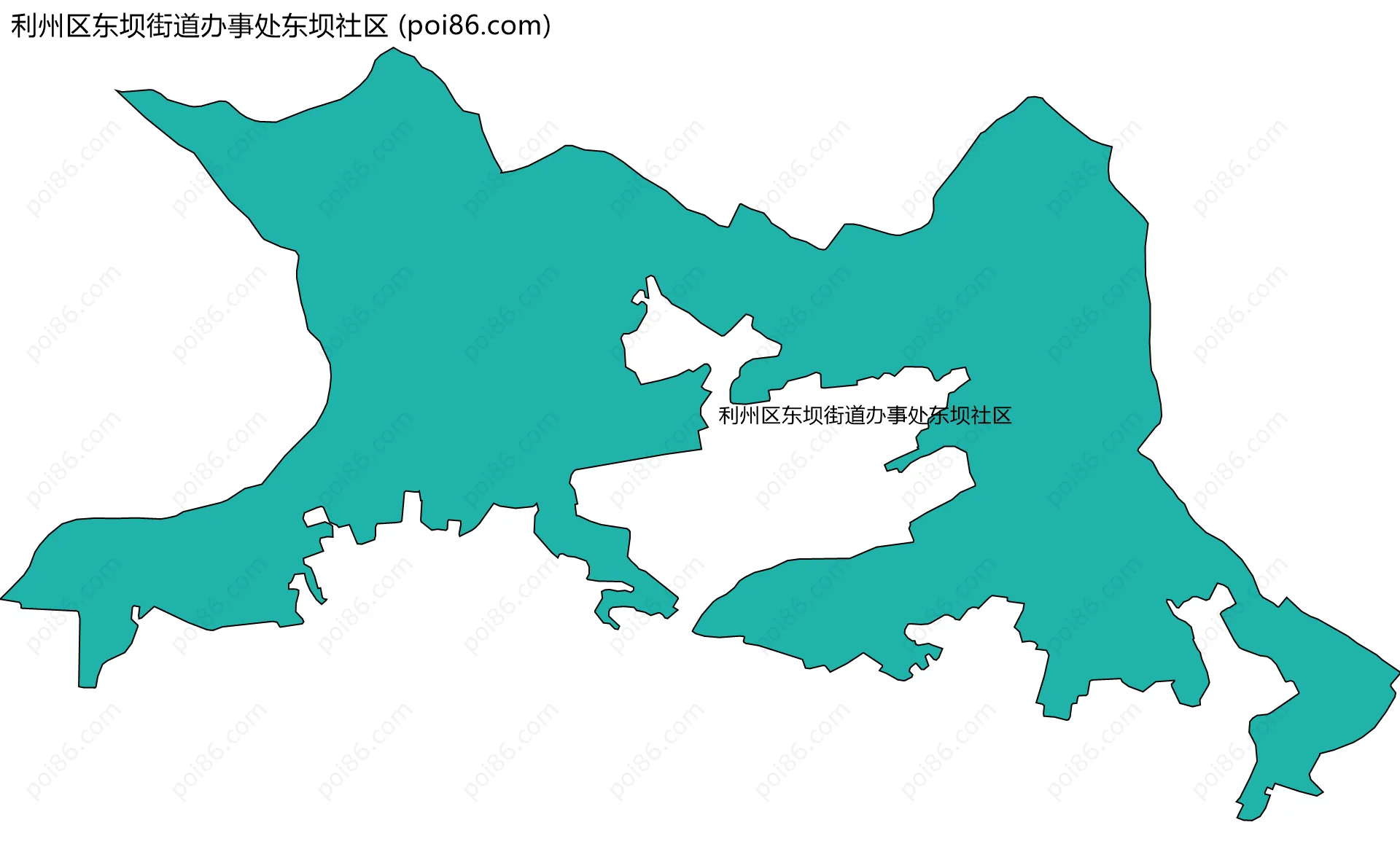 利州区东坝街道办事处东坝社区边界地图