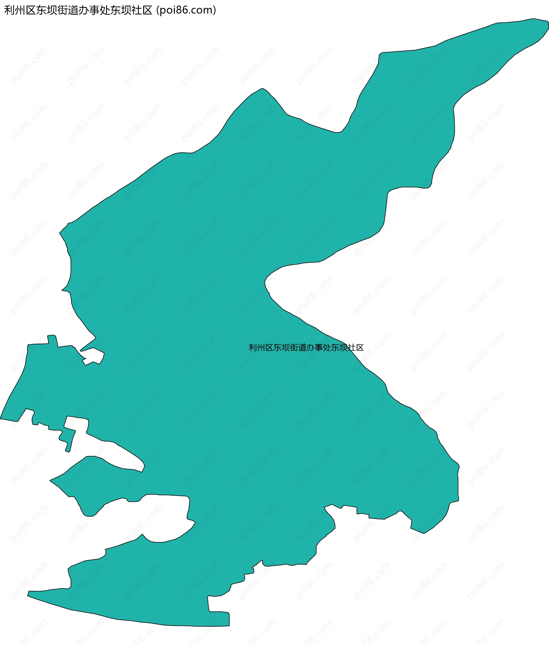 利州区东坝街道办事处东坝社区边界地图