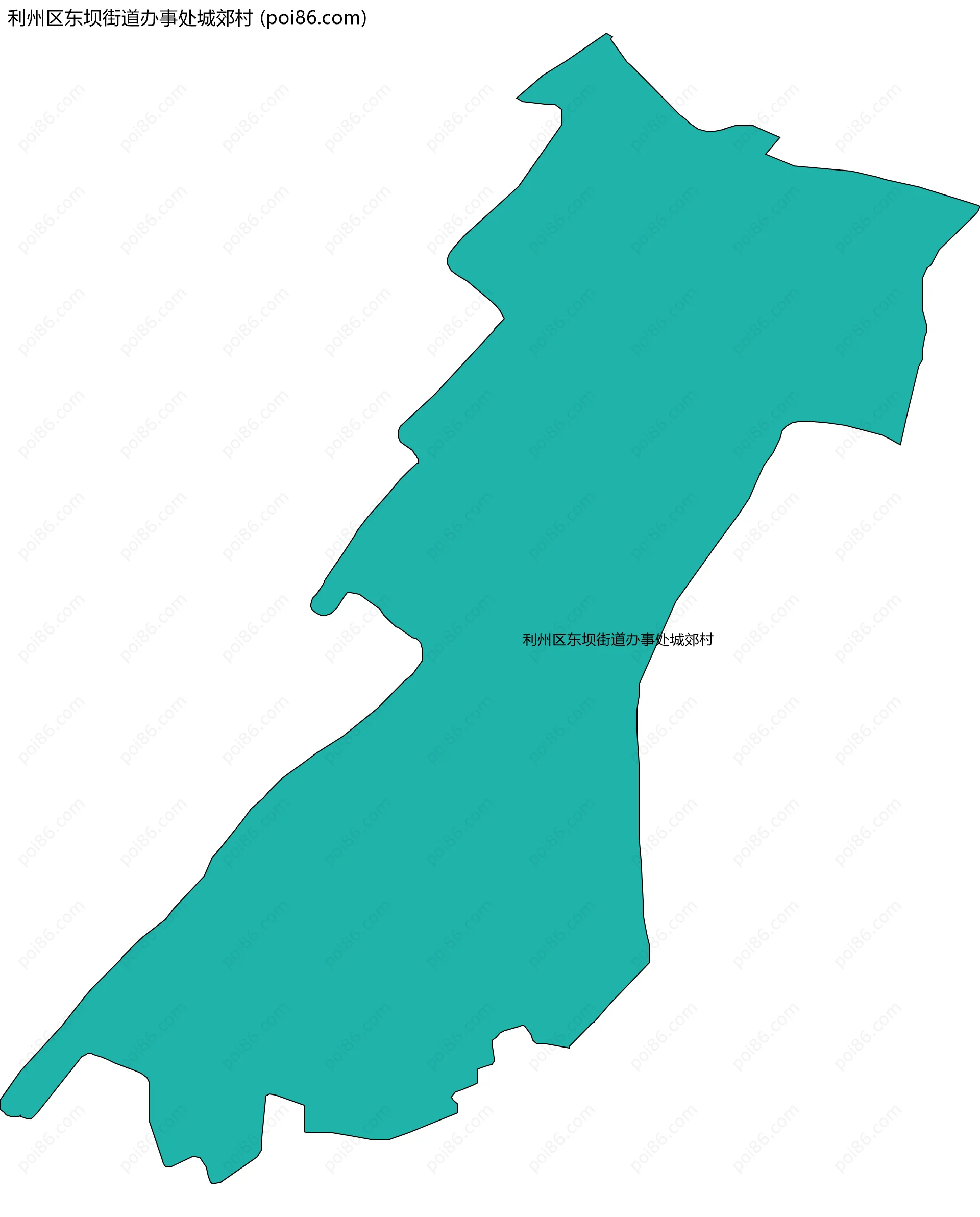 利州区东坝街道办事处城郊村边界地图